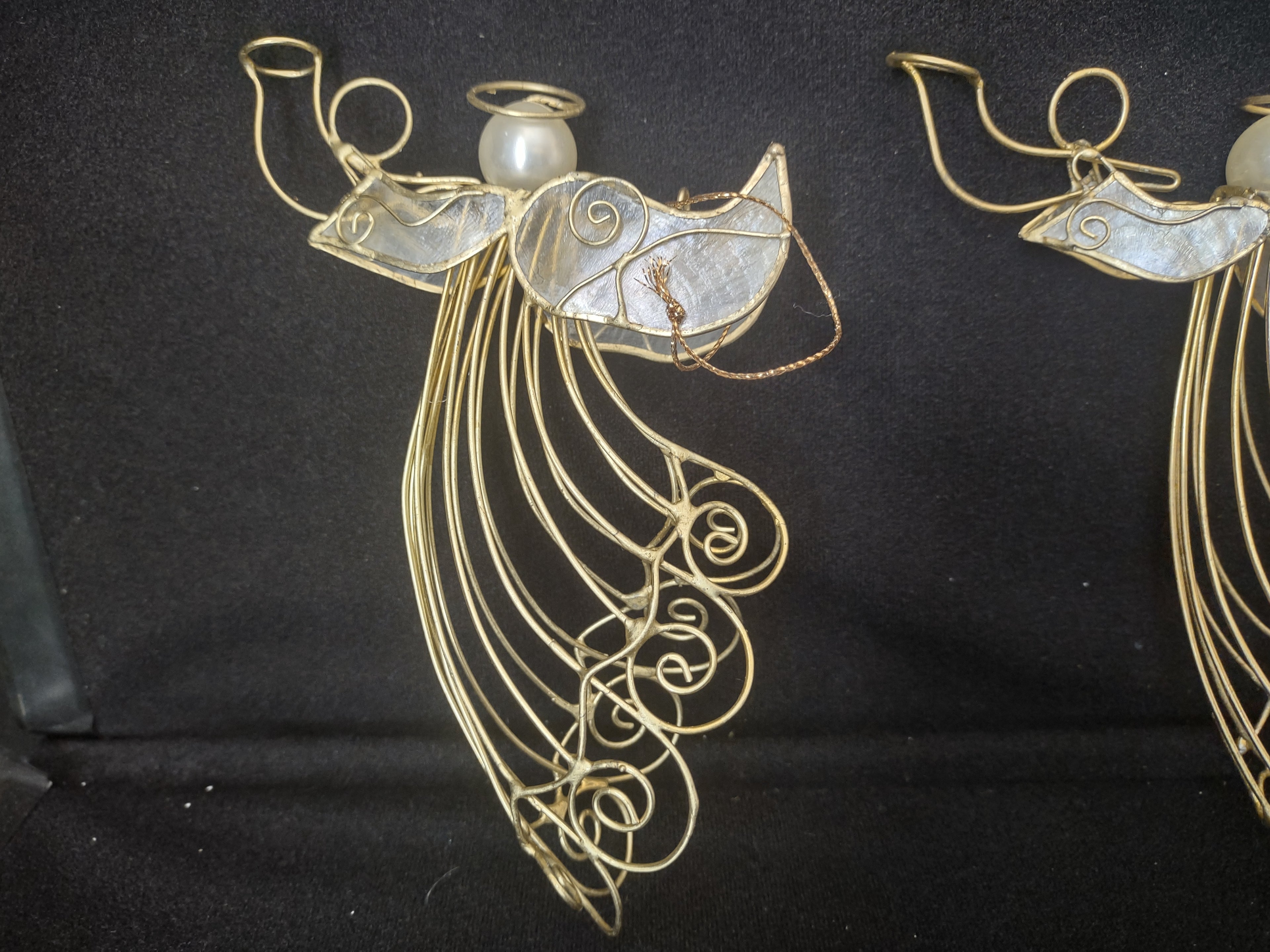 Set of 6 Wire Angels Christmas Ornament (lot 1757)