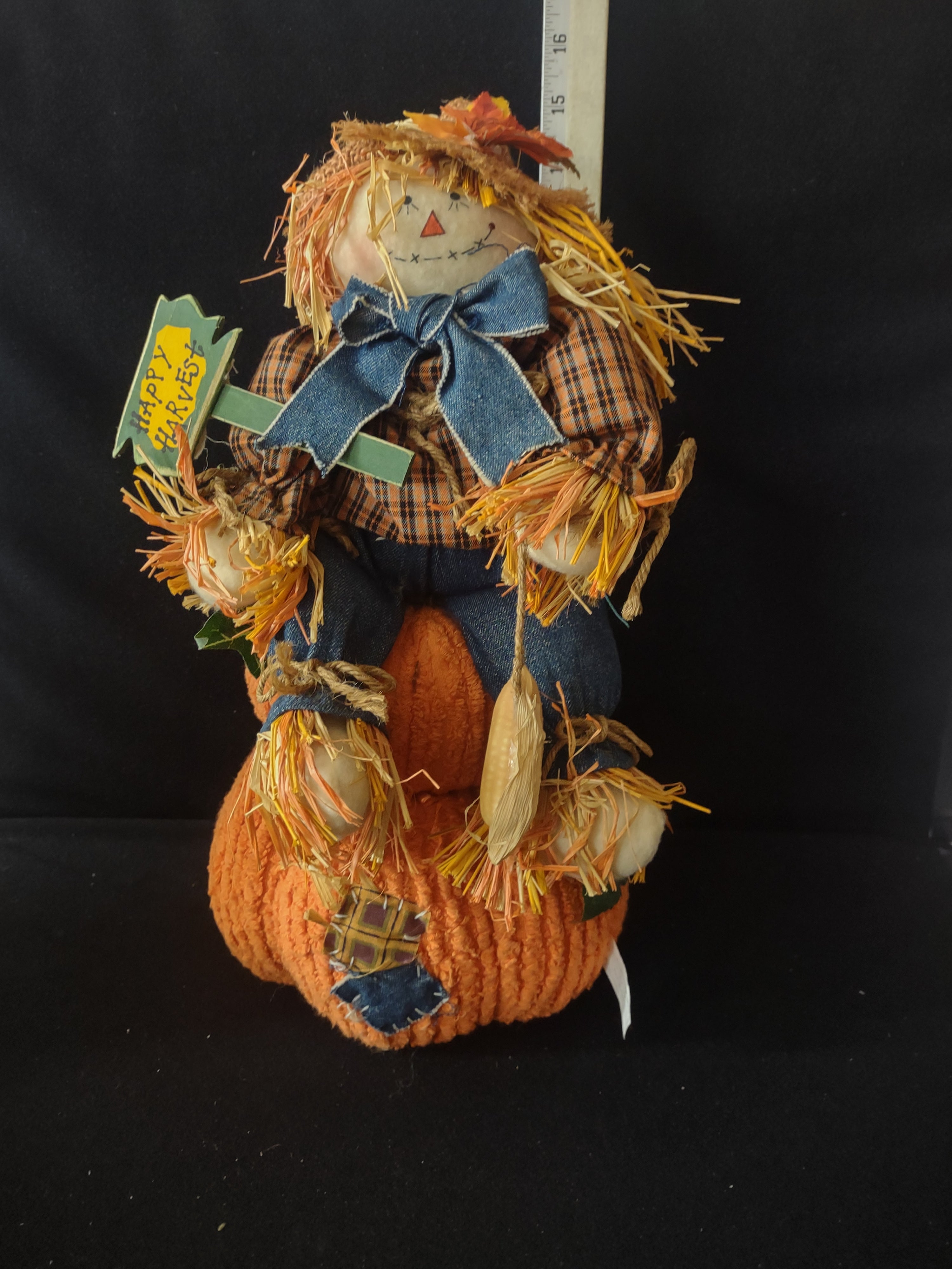 Halloween/Thanksgiving/Fall Plush Scarecrow On Pumpkins (Lot 3435)
