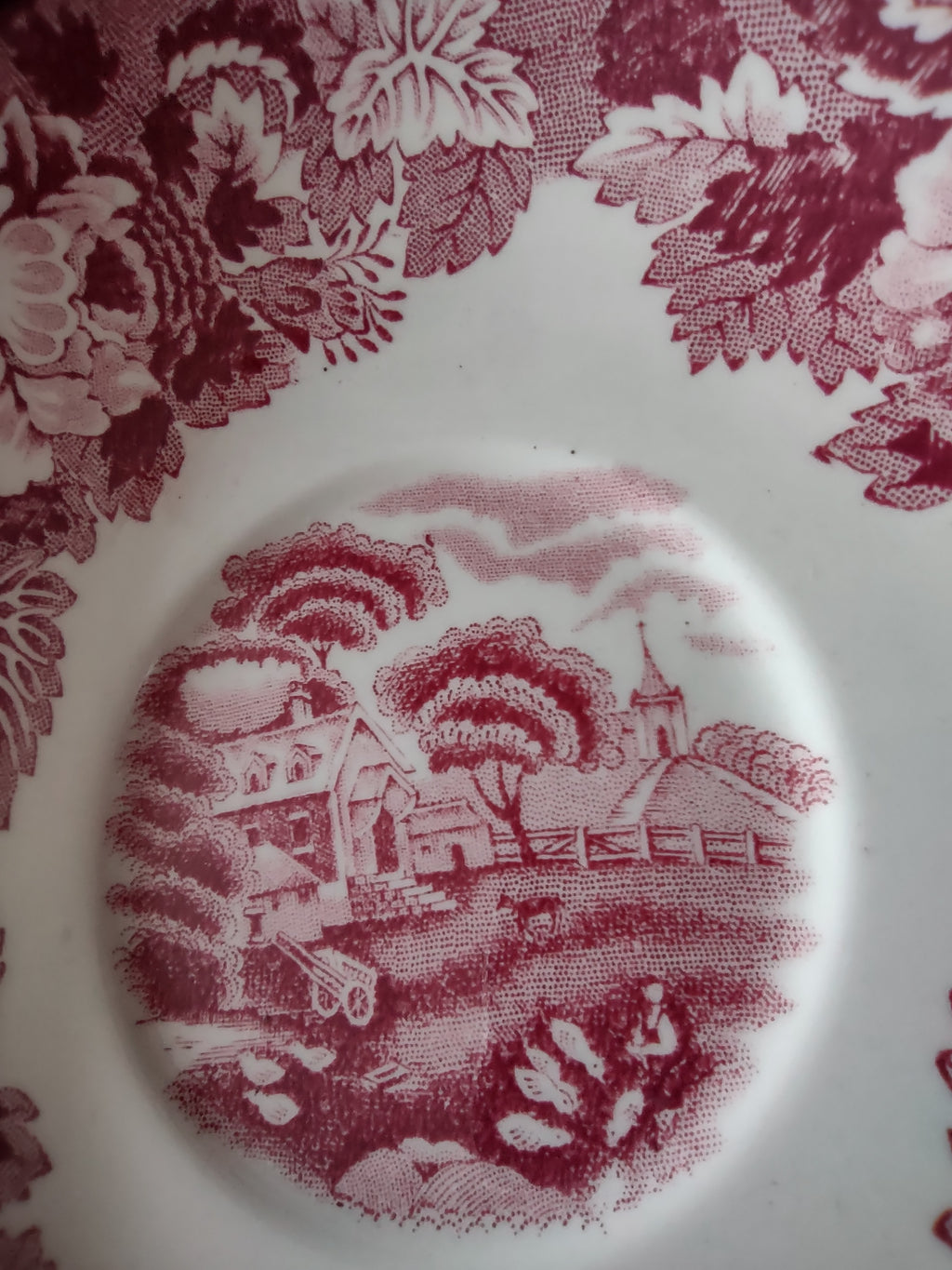 Vintage Wood Sons Cream Soup Bowl Enoch Woods English Scenery REPAIRED (Lot 5683