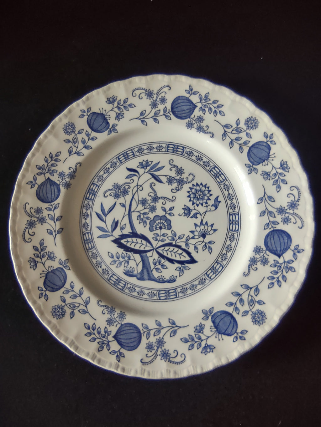 Vintage Enouch Blue Heritage 10" Dinner Plate Ironstone England Set Of 2 (5974)