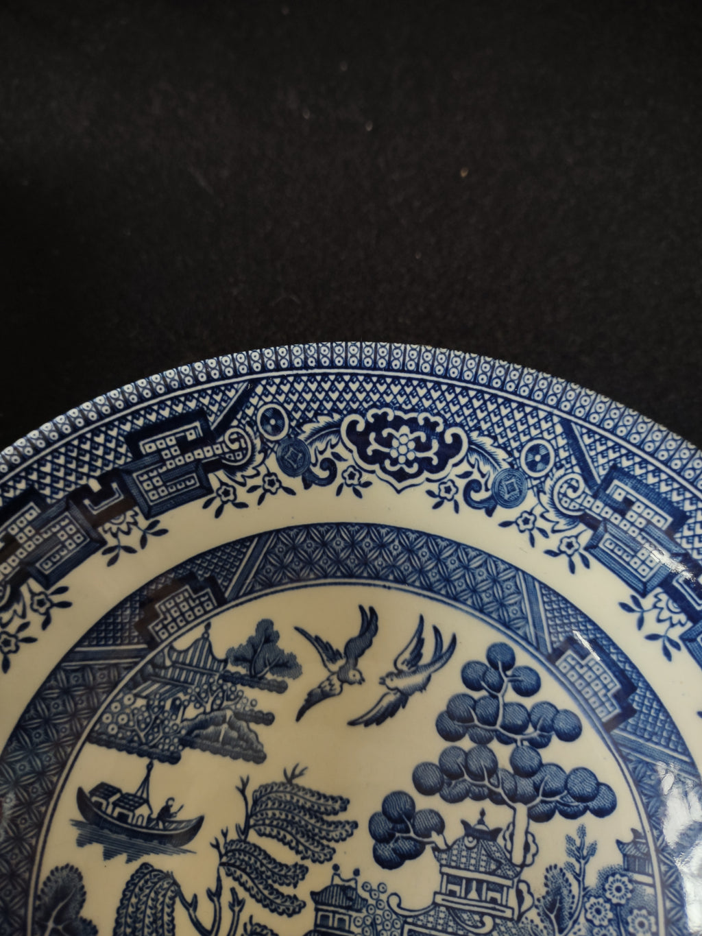 Vintage Churchill Teacup Cereal Bowl Ironstone Blue Willow Set Of 2 (Lot 5586)