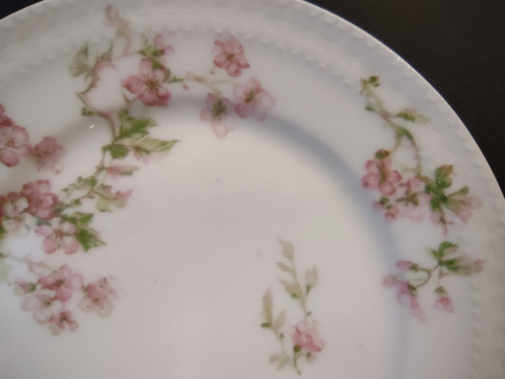 Haviland Limoges France 3 x Bread Butter Plate Gold Handles Red Blossoms lot 557
