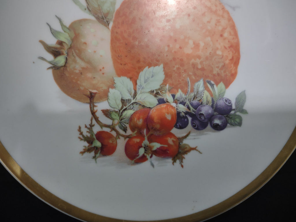 Collectible Plate Bavaria E&R Golden Crown Orchard Fake Orange Berry Fruit Design 7-3/4" # 128