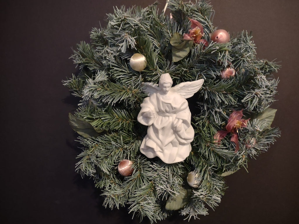 Christmas Artificial Small Tree 20" and Wreath 9" Victorian Pink Decor (lot 1242
