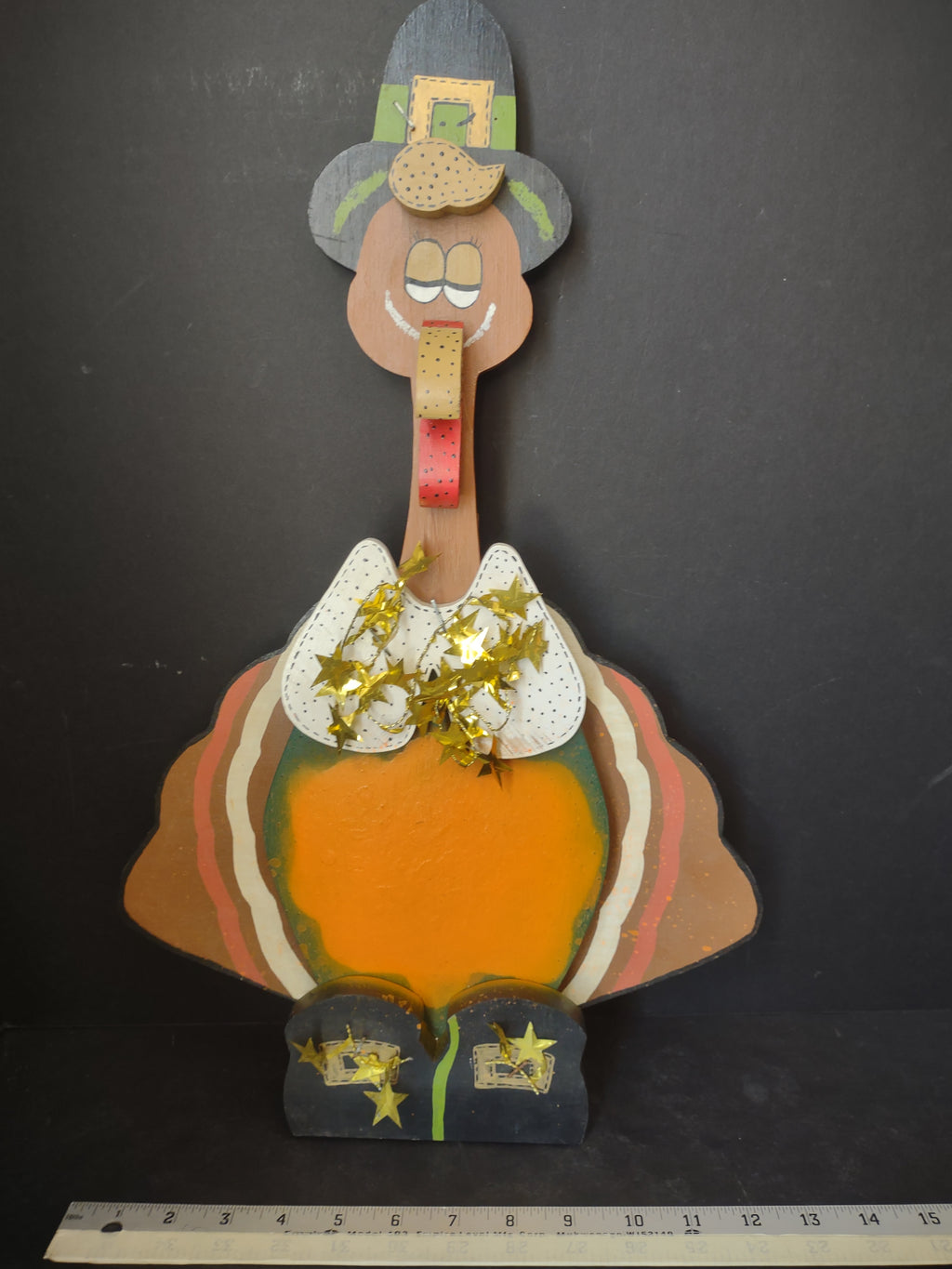 Thanksgiving Handmade Wooden Turkey Wall Hanging (Lot 3421)