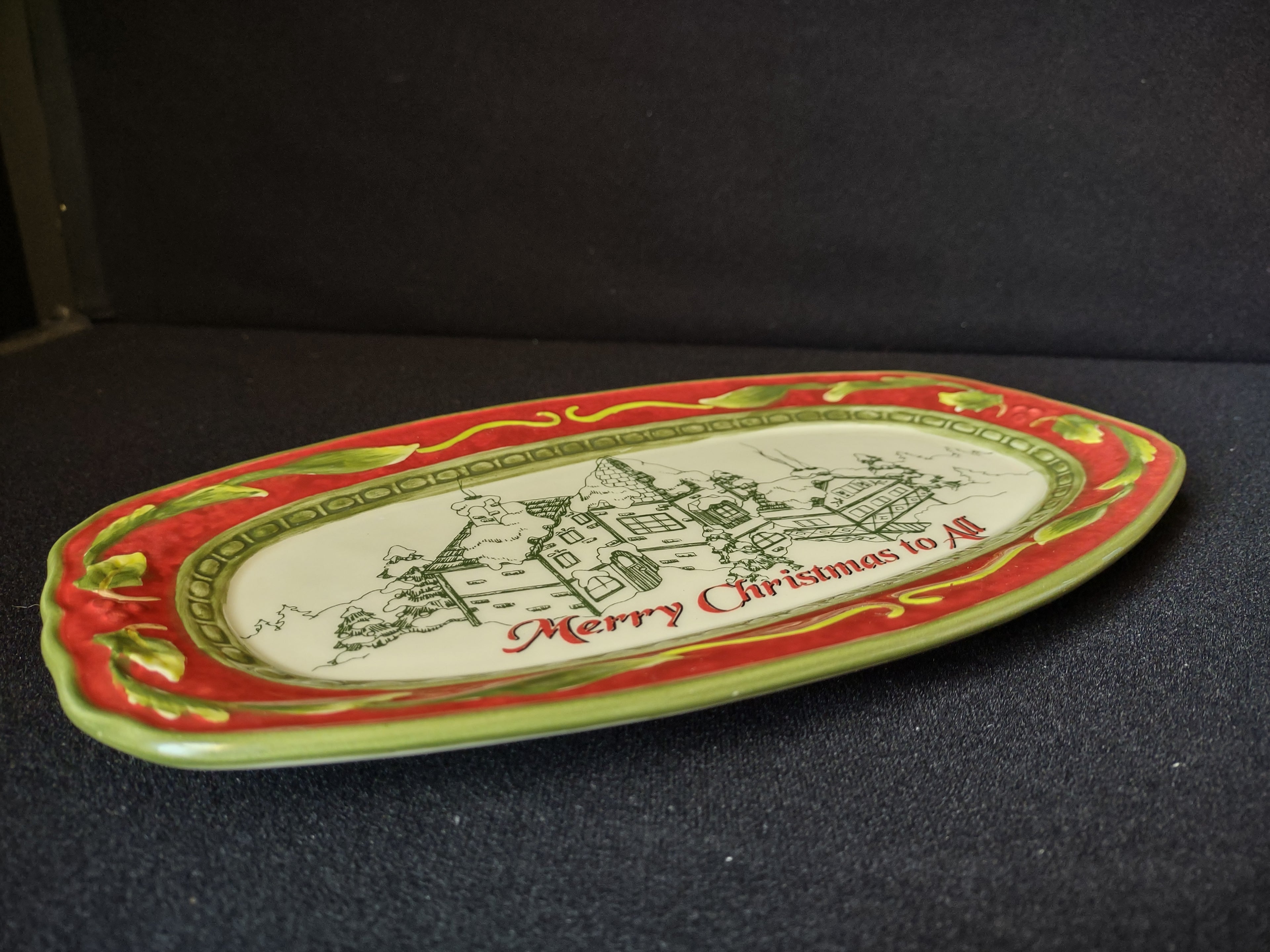Fitz and Floyd St Nick Serving Tray Platter "Merry Christmas to All" (lot 1523