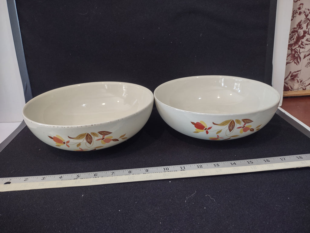 Vintage Halls Superior Autumn Jewel Tea Leaf Serving Bowls X 2 (lot 2891)