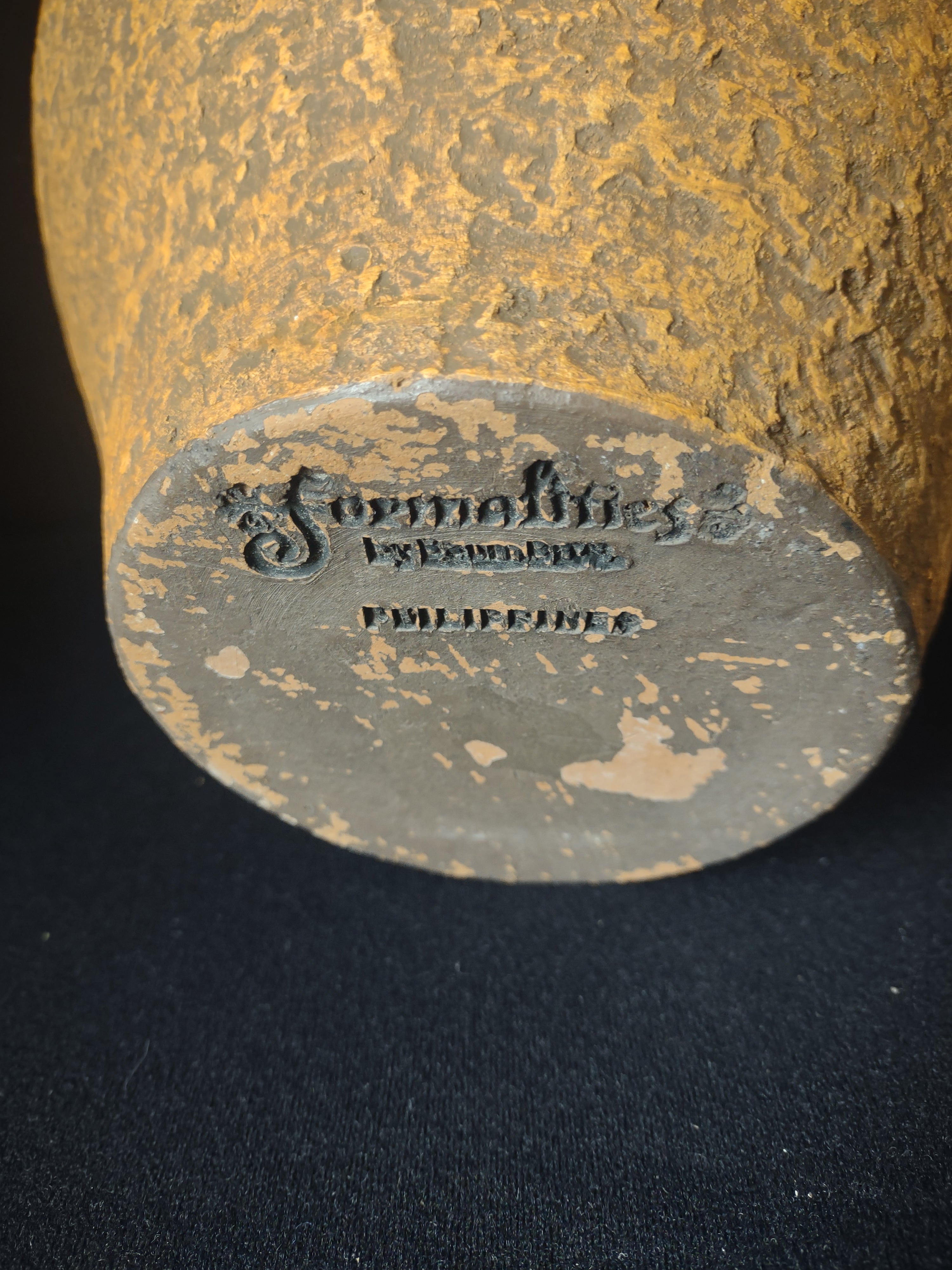 Formalities Pottery by Baum Bros. Brown Vase 12" Philippines (lot 2701c)