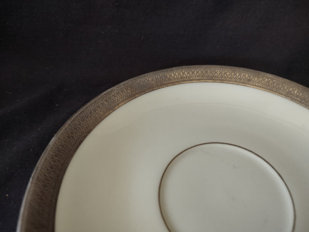 Vintage Lenox Silver Rimmed Saucer 5-3/4" Green Stamp (lot 1993)