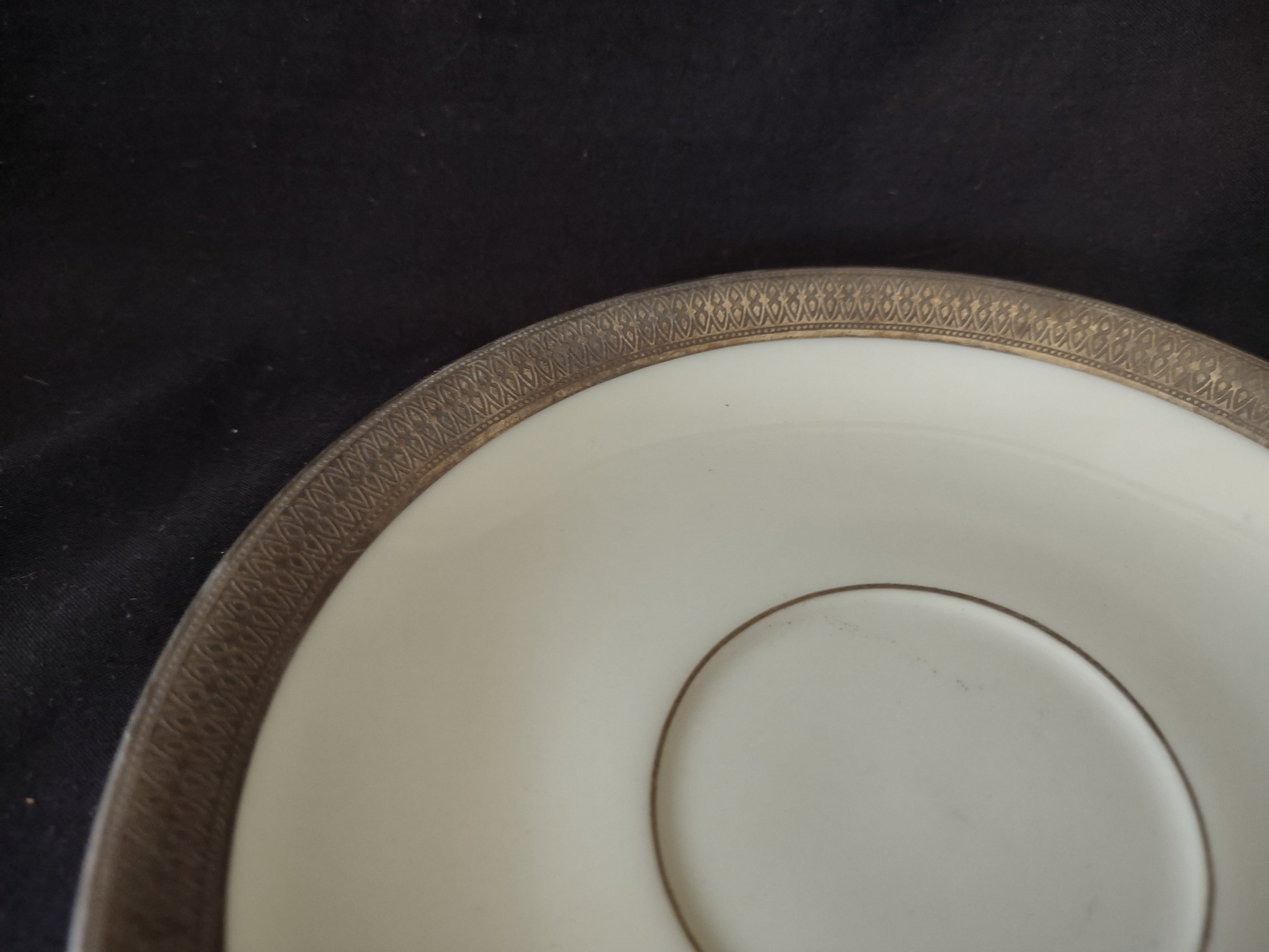 Vintage Lenox Silver Rimmed Saucer 5-3/4" Green Stamp (lot 1993)