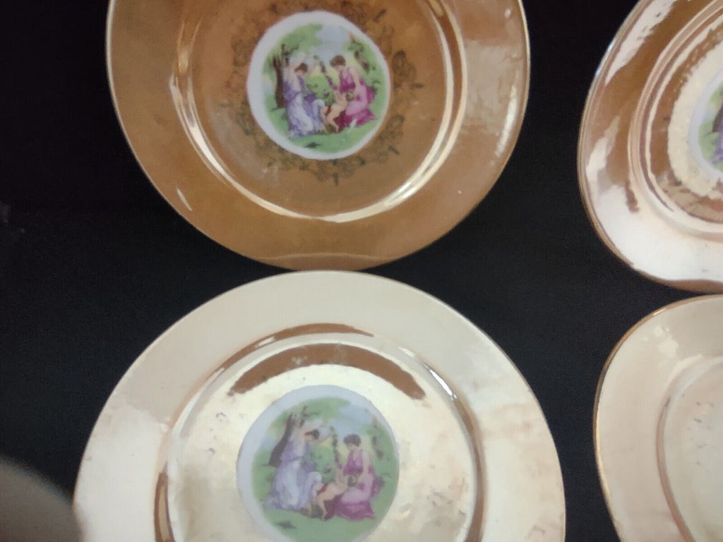 Set of 6 Japan Handpainted Lusterware Plates 7-1/4" (lot 477