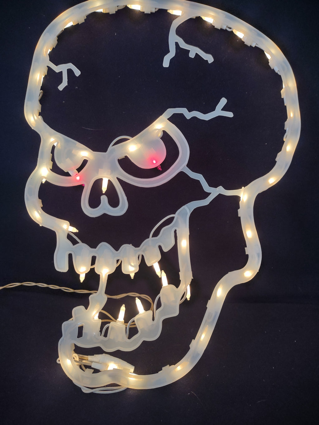Halloween Lighted Skull Window Wall Decoration REPAIRED (Lot 4367)
