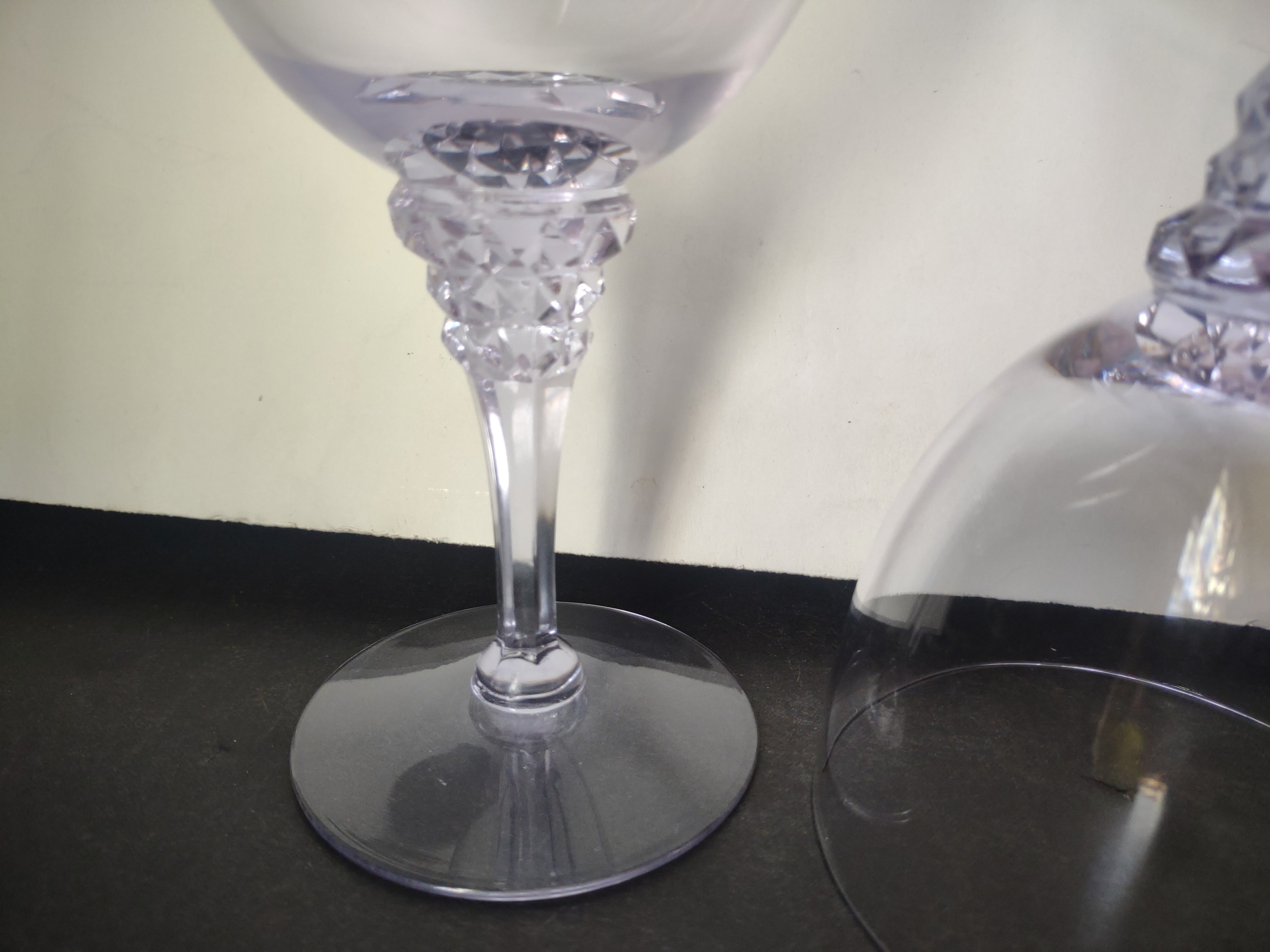 Set of 2 Tiffin Franciscan Twilight Blue Purple Violet 6-1/2" Goblets (lot 2719)