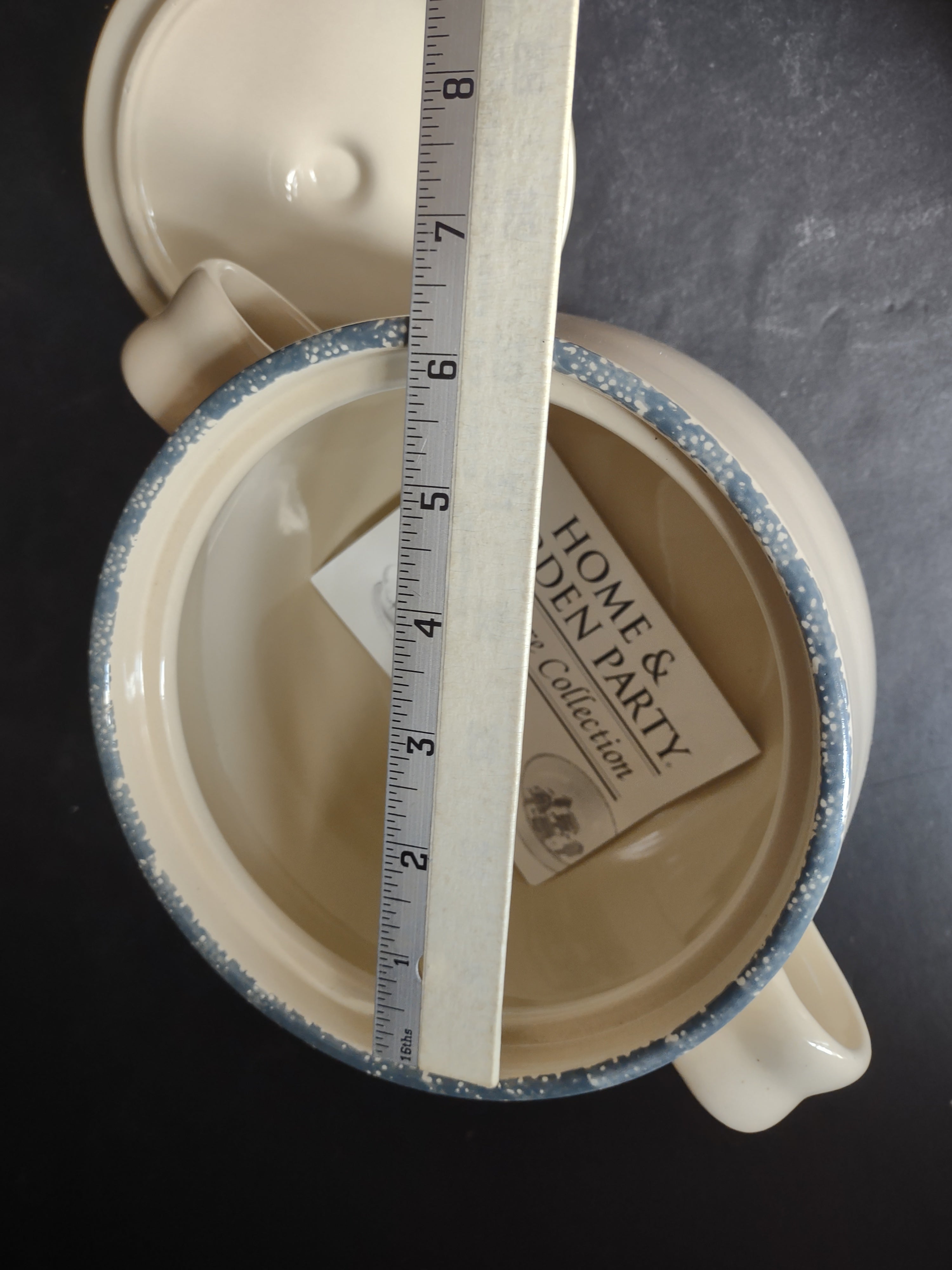 Home and Garden Party Stoneware Birdhouse Bean Pot Cookie Jar Handles (lot 2934c)