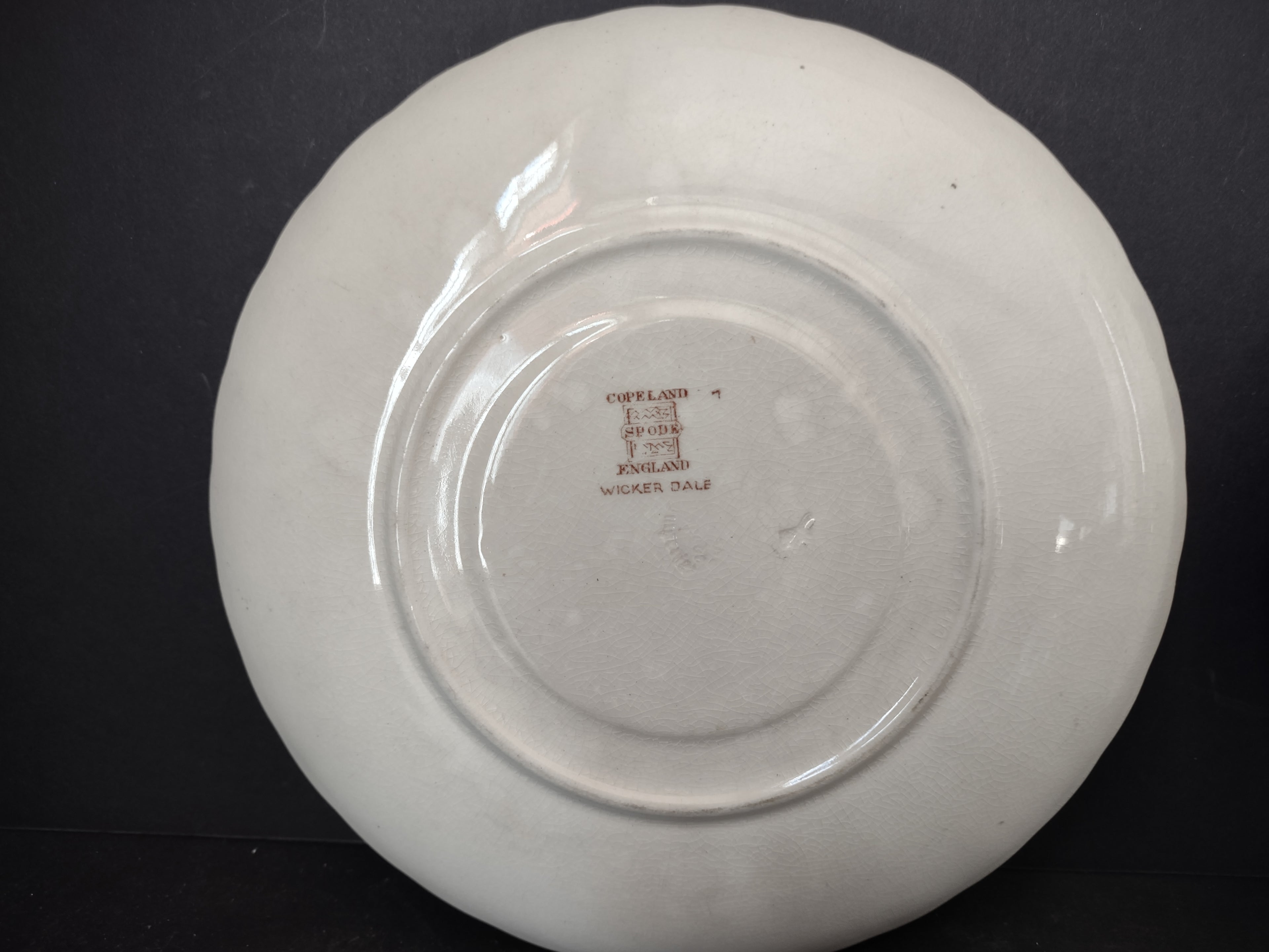 Vintage Spode Cream Soup Cup x 2 Wicker Dale English Countryside (Lot 5771)