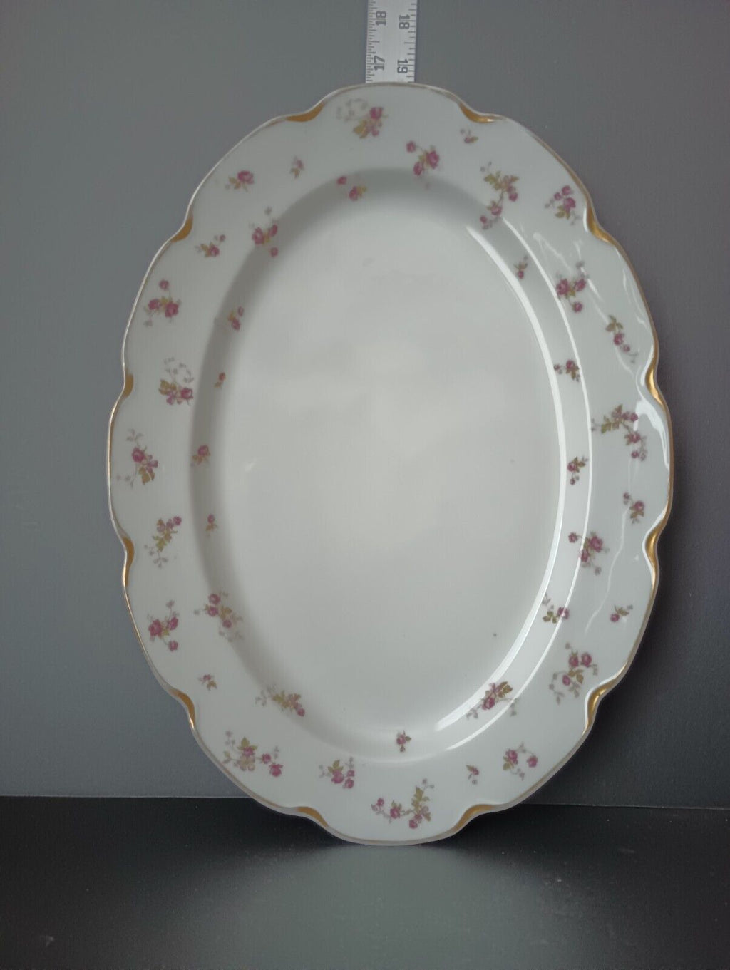 Haviland Limoges Set Two Serving Platters & Vegetable Bowl Gold Trim (lot 371)