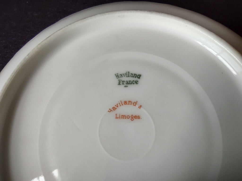 Haviland Limoges Gold Trim Pink Flower Garland Teacup & Saucer IMPERFECT lot 707