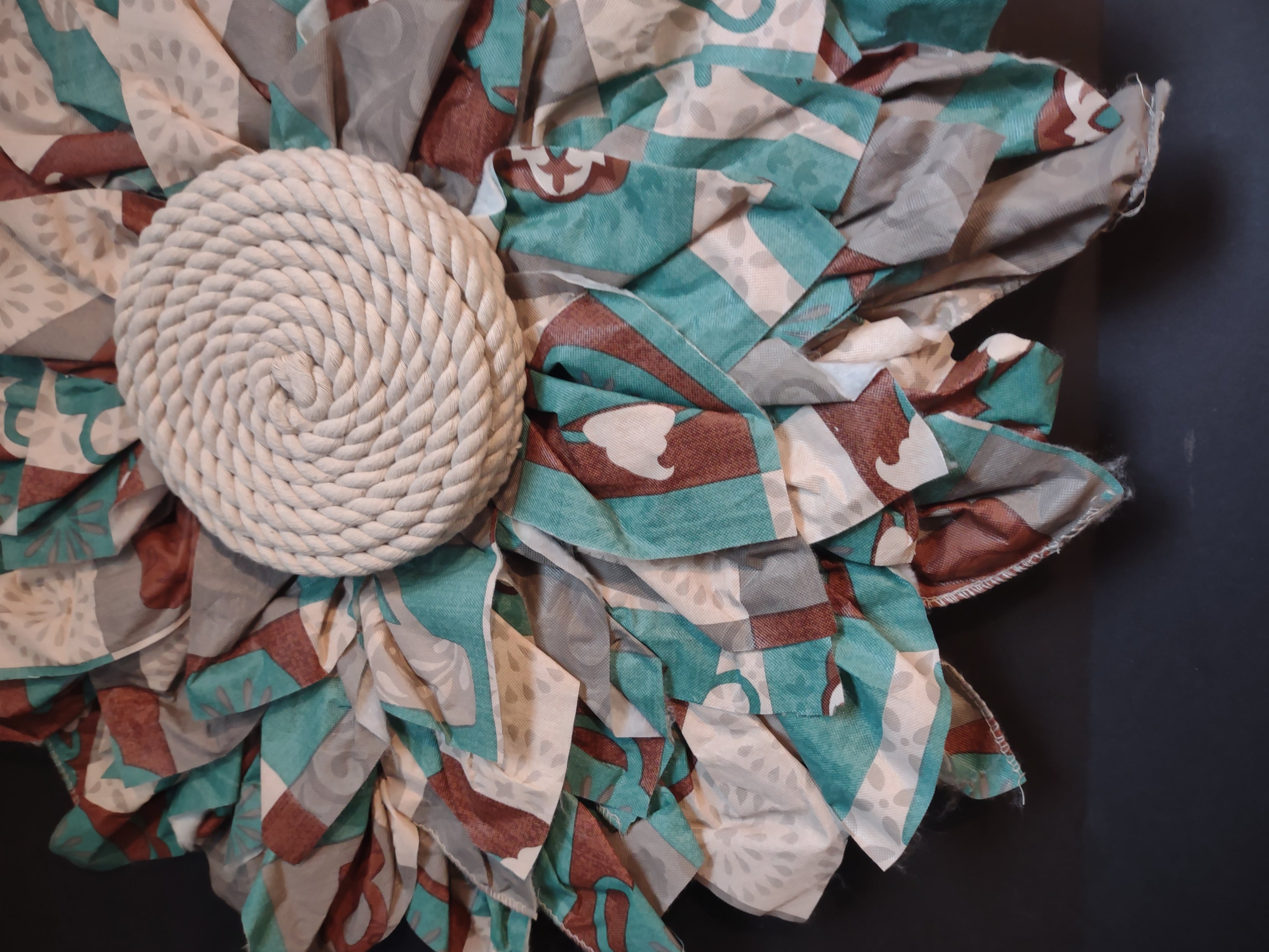 Front Door Wreath Spring Turquoise Brown Decor (lot 1366)