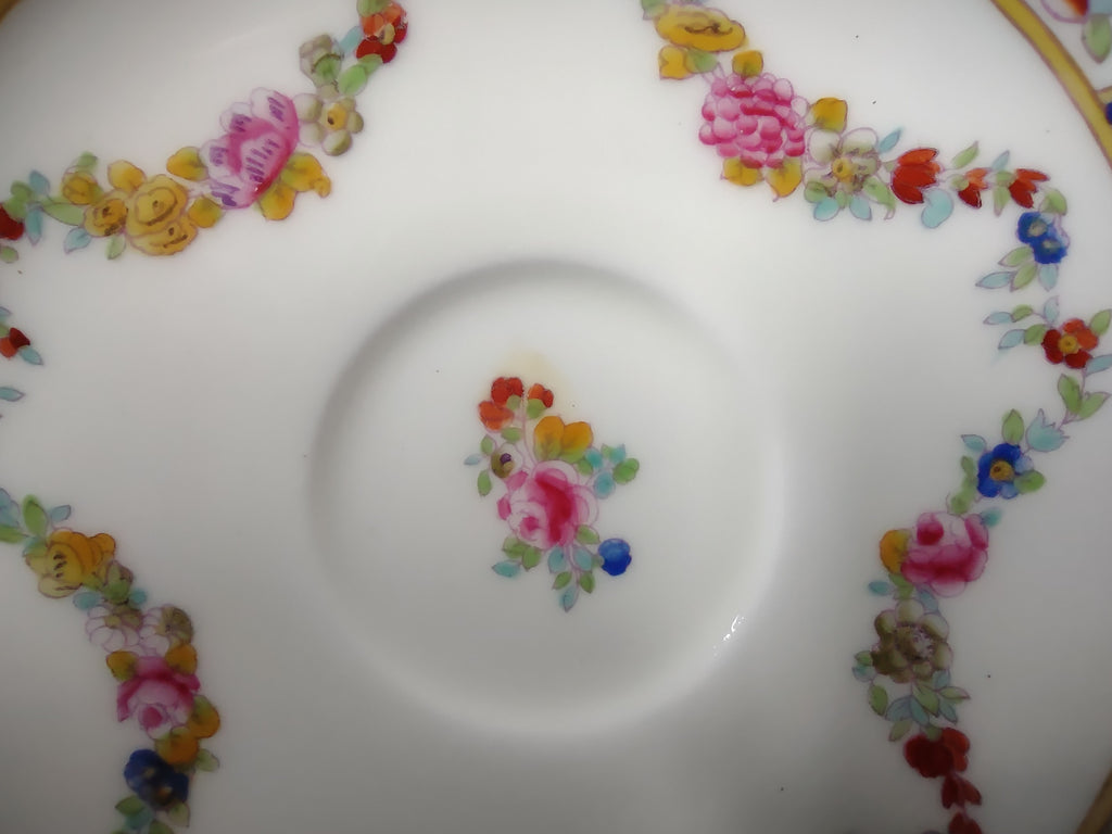Vintage Minton Rose Garland Swag Teacup with Saucer Bone China England (lot 5477