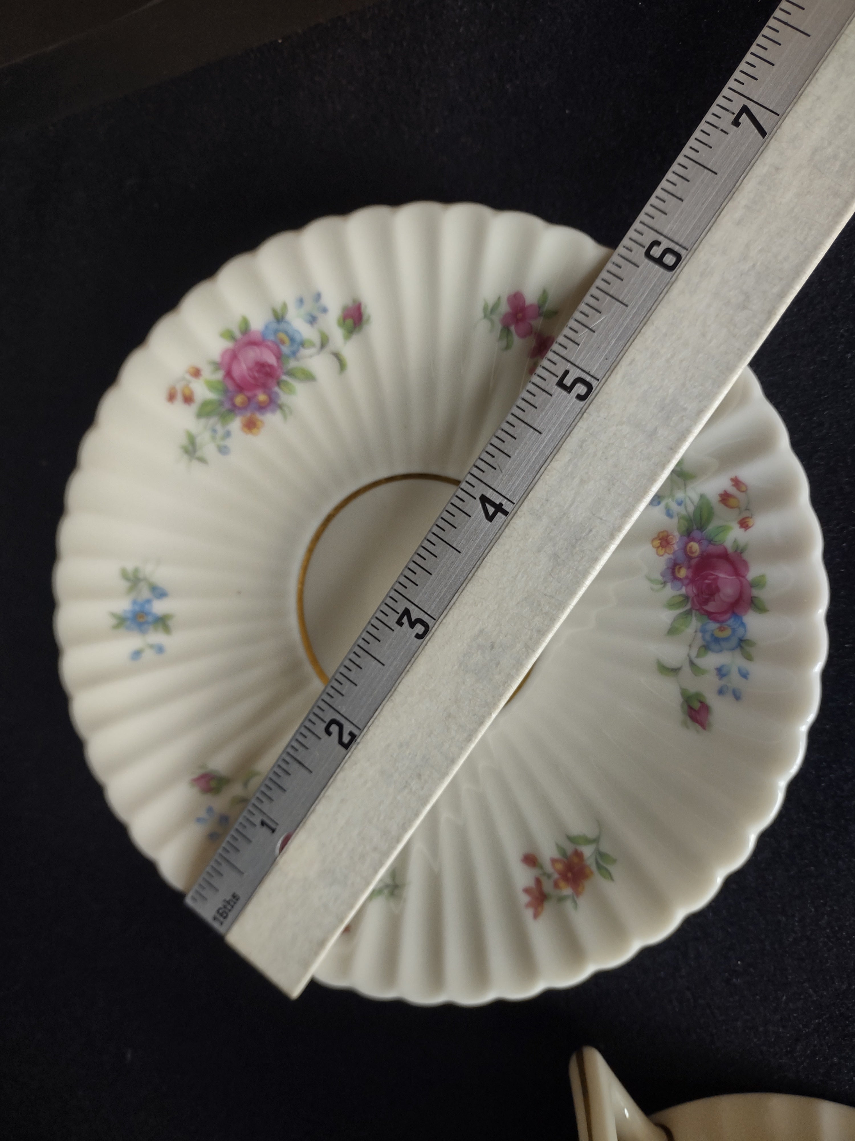 Vintage Lenox Pavlova Tea Cup with Saucer Blue Stamp (lot 1840)