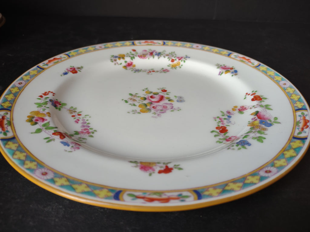 Vintage Minton Rose Yellow Trim Dinner/Lunch Plate x 4 Bone China (lot 5482)