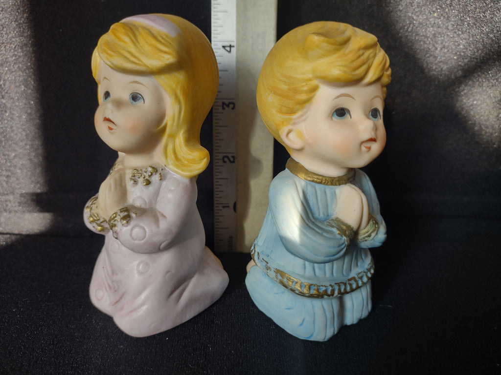 Vintage Homco Home Interiors Praying Boy and Girl Figurine (lot 2434)