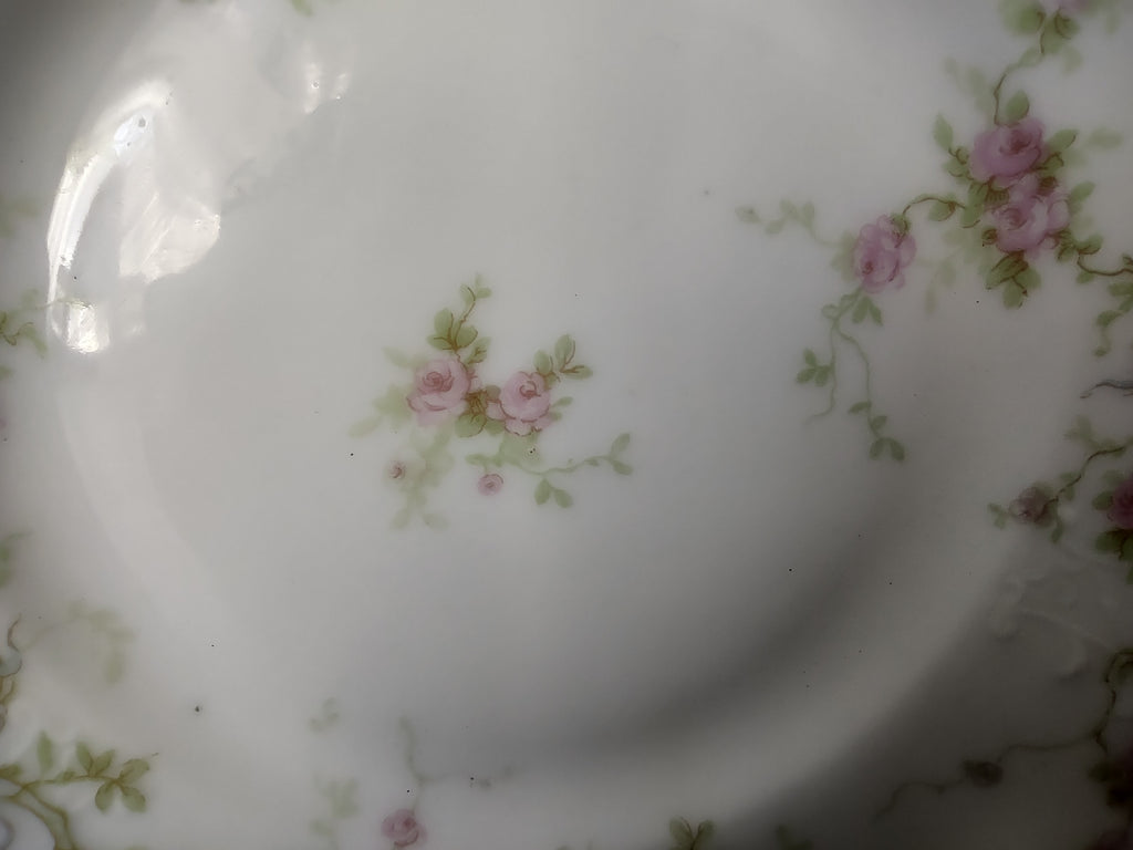 Haviland France Limoges Bread/Butter Plate Marie Blue Ribbon Rose (lot 1110)