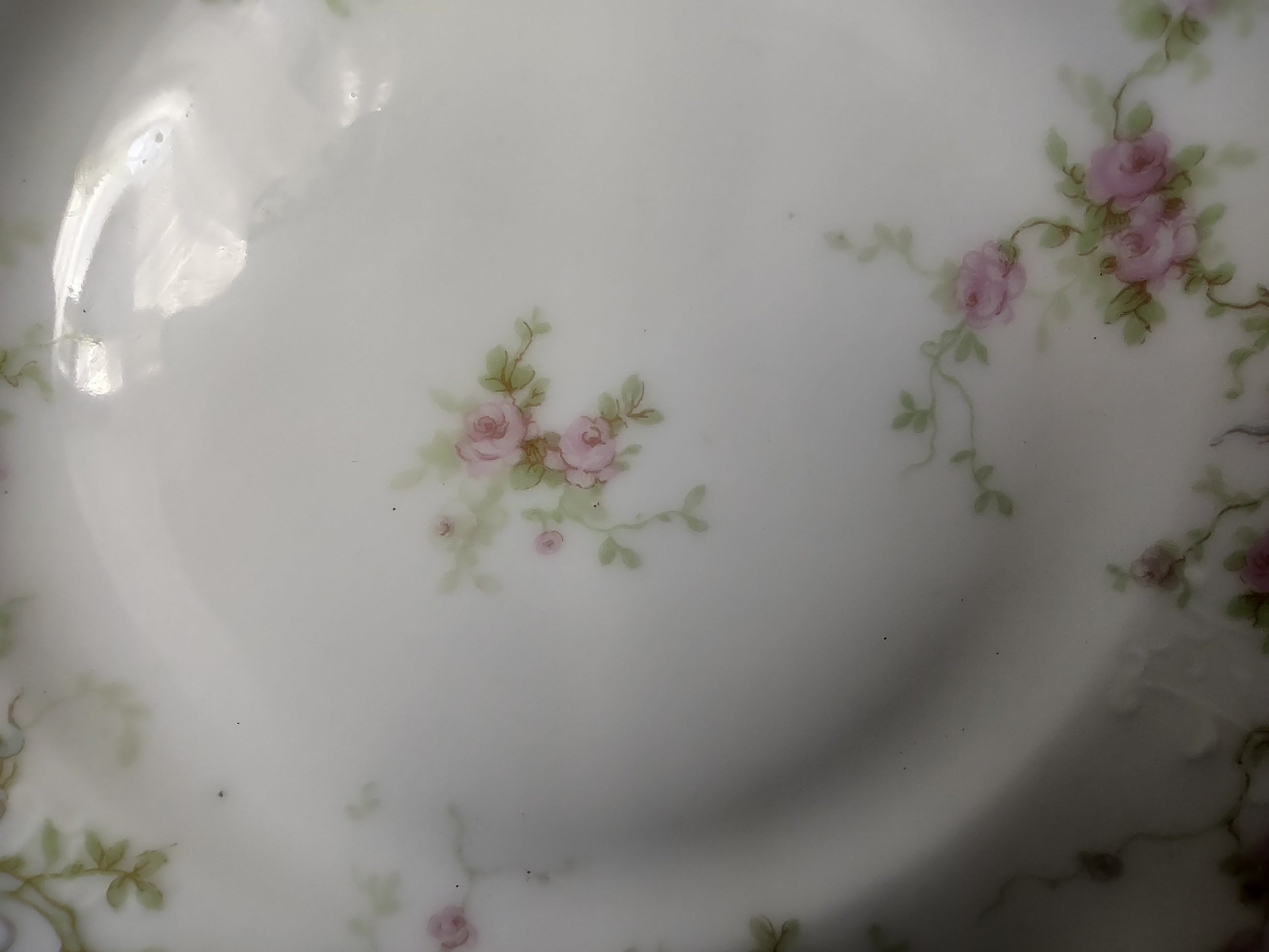 Haviland France Limoges Bread/Butter Plate Marie Blue Ribbon Rose (lot 1110)