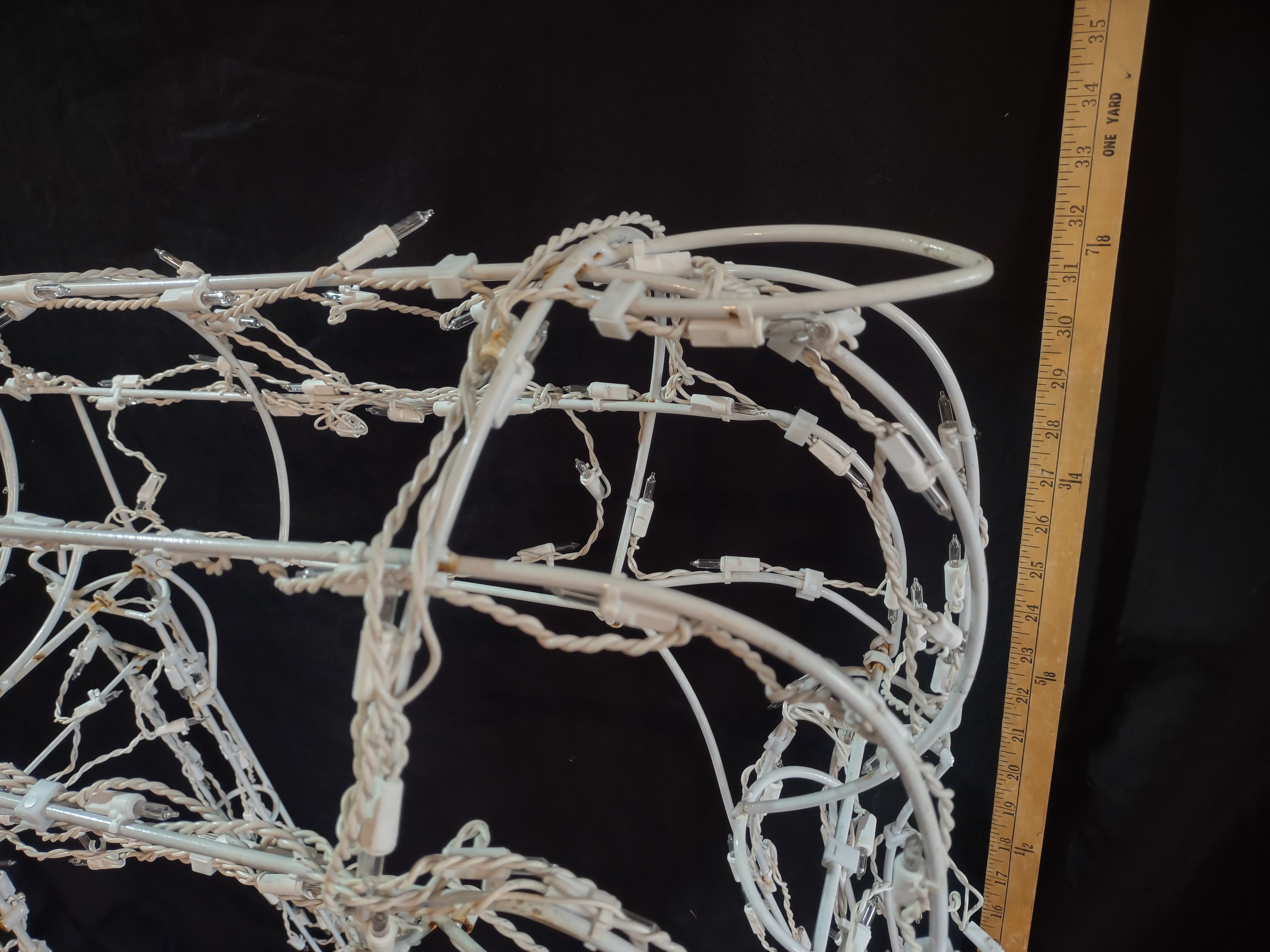 Vintage Christmas White Wire Deer Doe 34" Tall Large IMPERFECT (lot 2413)