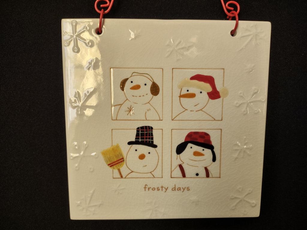 Hallmark Christmas Wall Hanging Trivet Snowman Frosty Days (lot 1694)