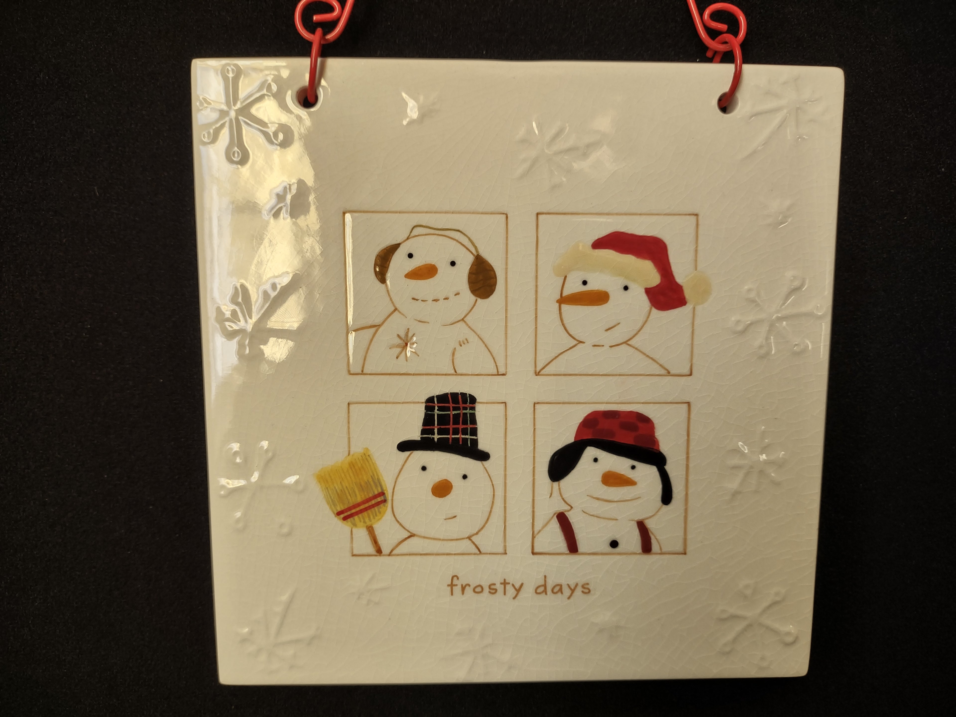 Hallmark Christmas Wall Hanging Trivet Snowman Frosty Days (lot 1694)