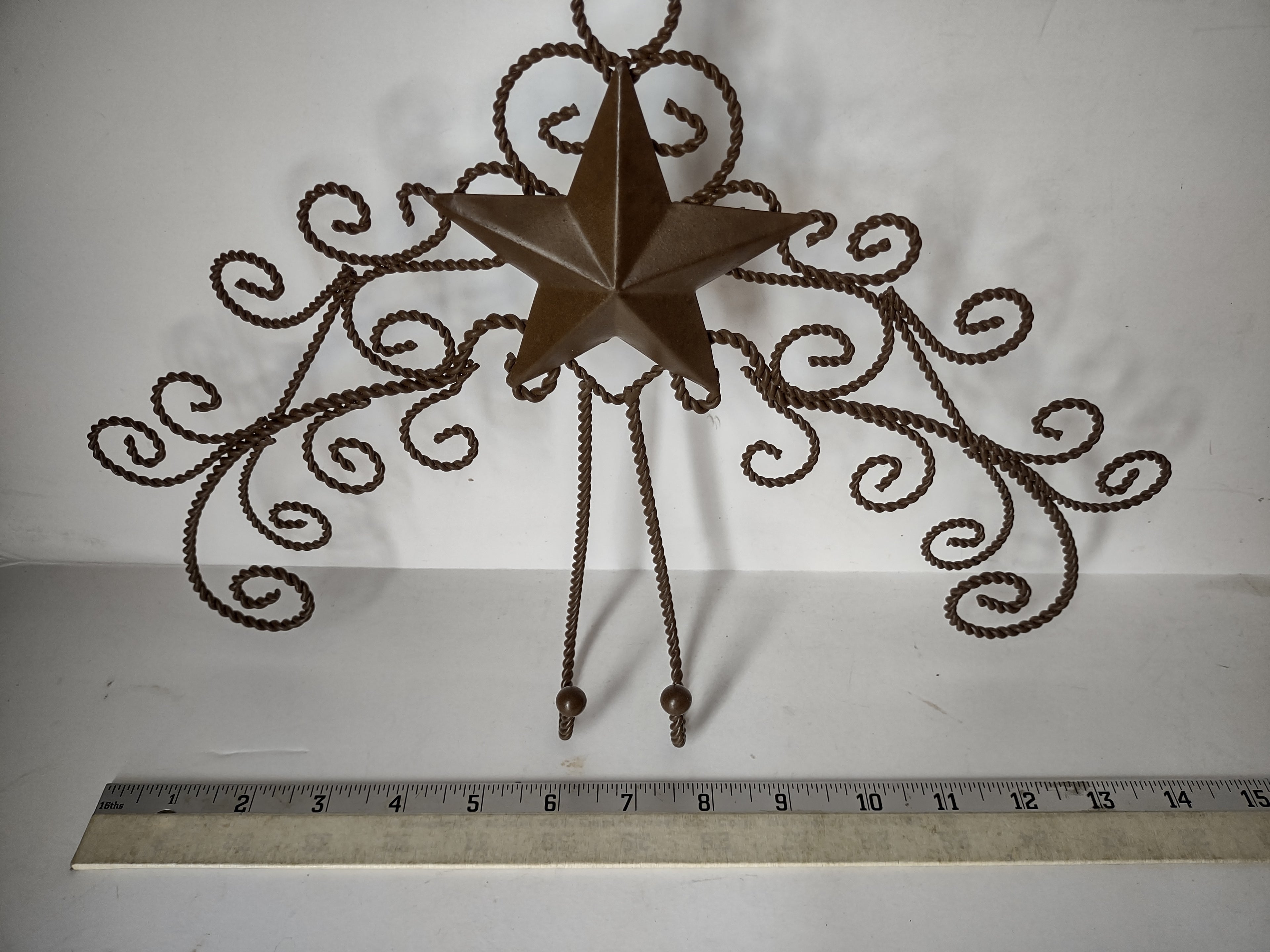 Metal Over the Door Star Key Hanger Brown (lot 2896c)