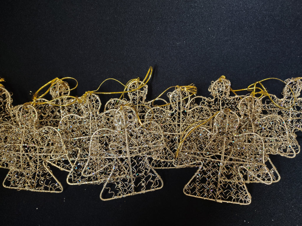 Lot of 12 Christmas 4" Angel Ornaments Golden Color (lot 1586)