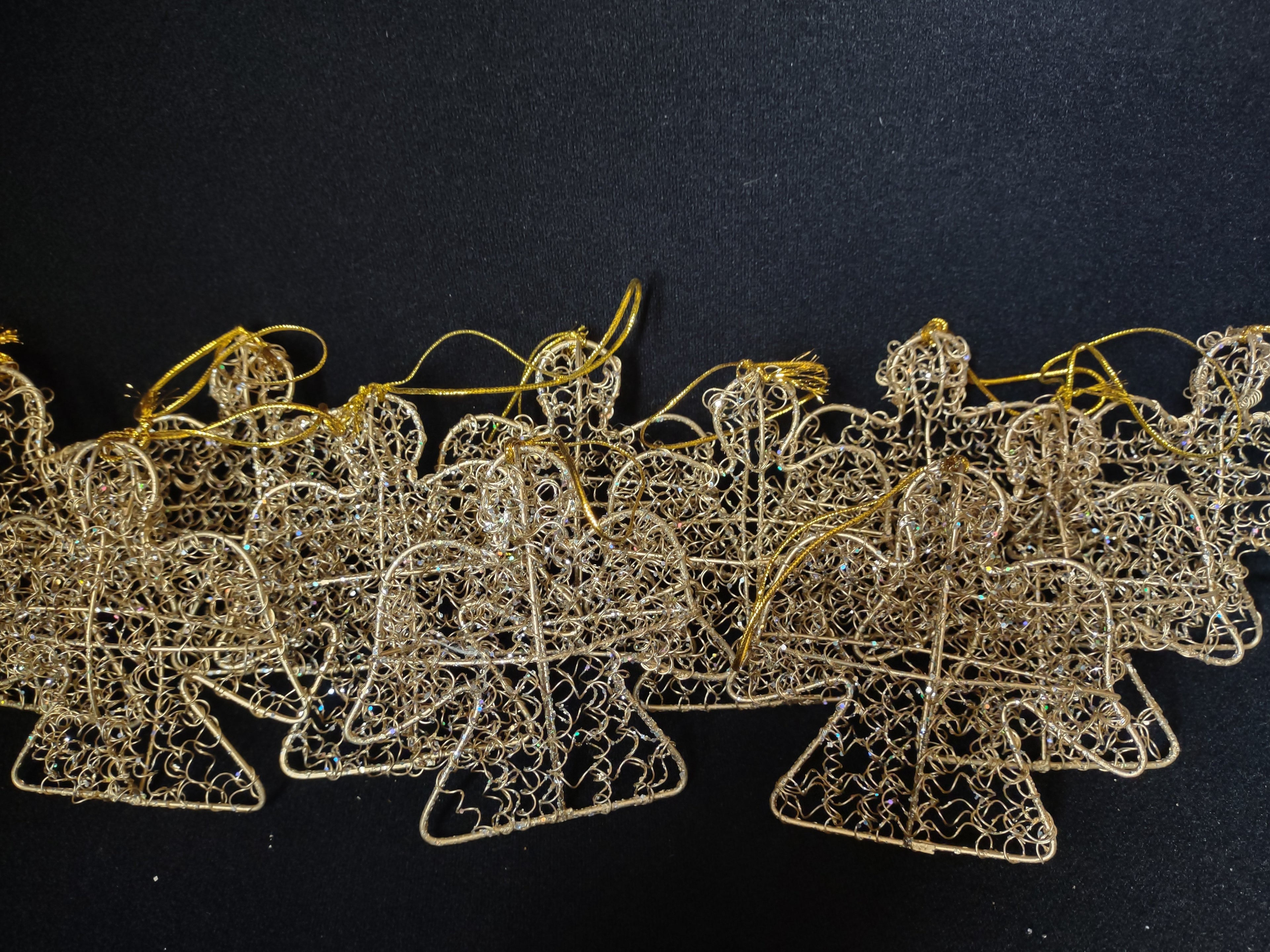 Lot of 12 Christmas 4" Angel Ornaments Golden Color (lot 1586)