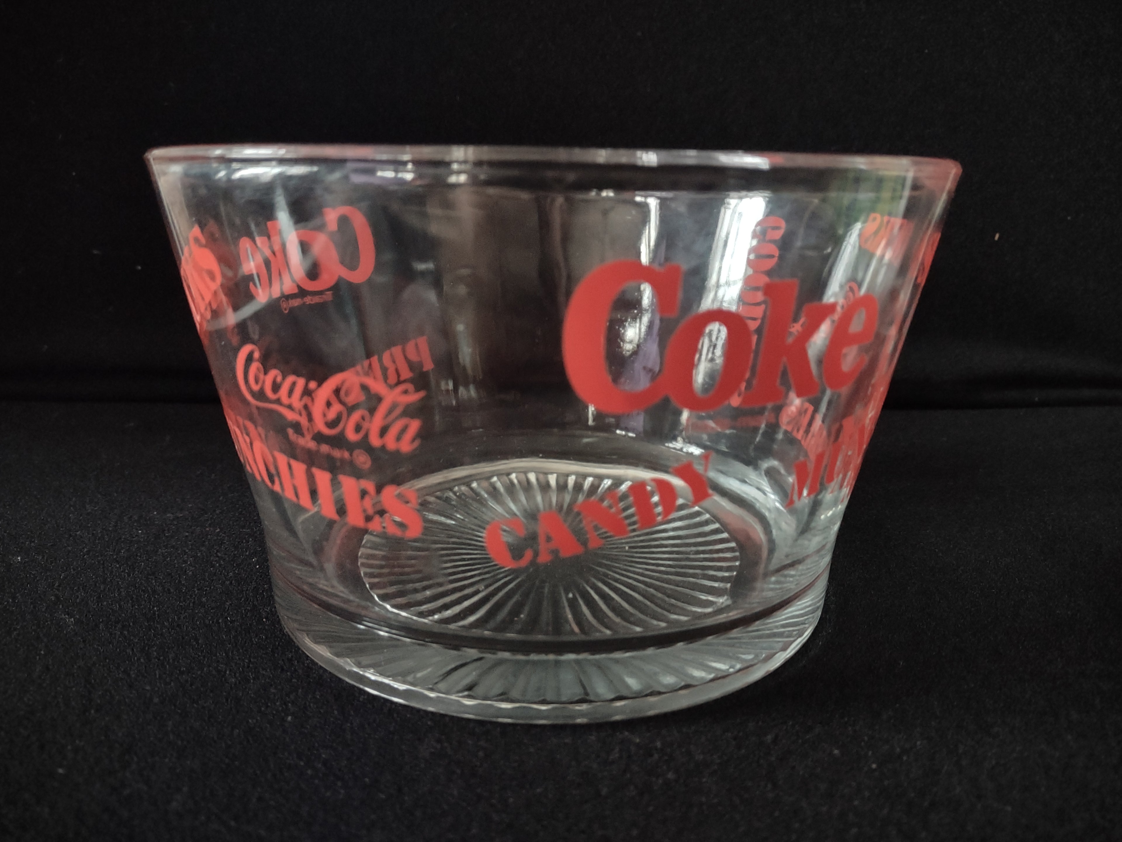 Vintage Coca-Cola Glass Candy Snack Bowl7" (lot 5410 )