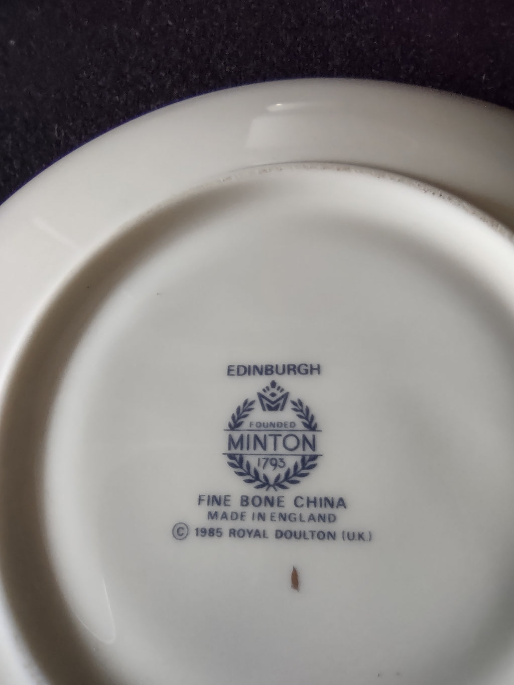Vintage Minton Edinburgh Dark Blue Teacup Saucer Bone China Floral Gold (Lot5507