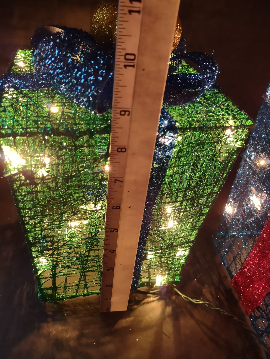 Christmas 3 Gift Box Set 100 Lights Sisal Multi-Color (lot 1391)