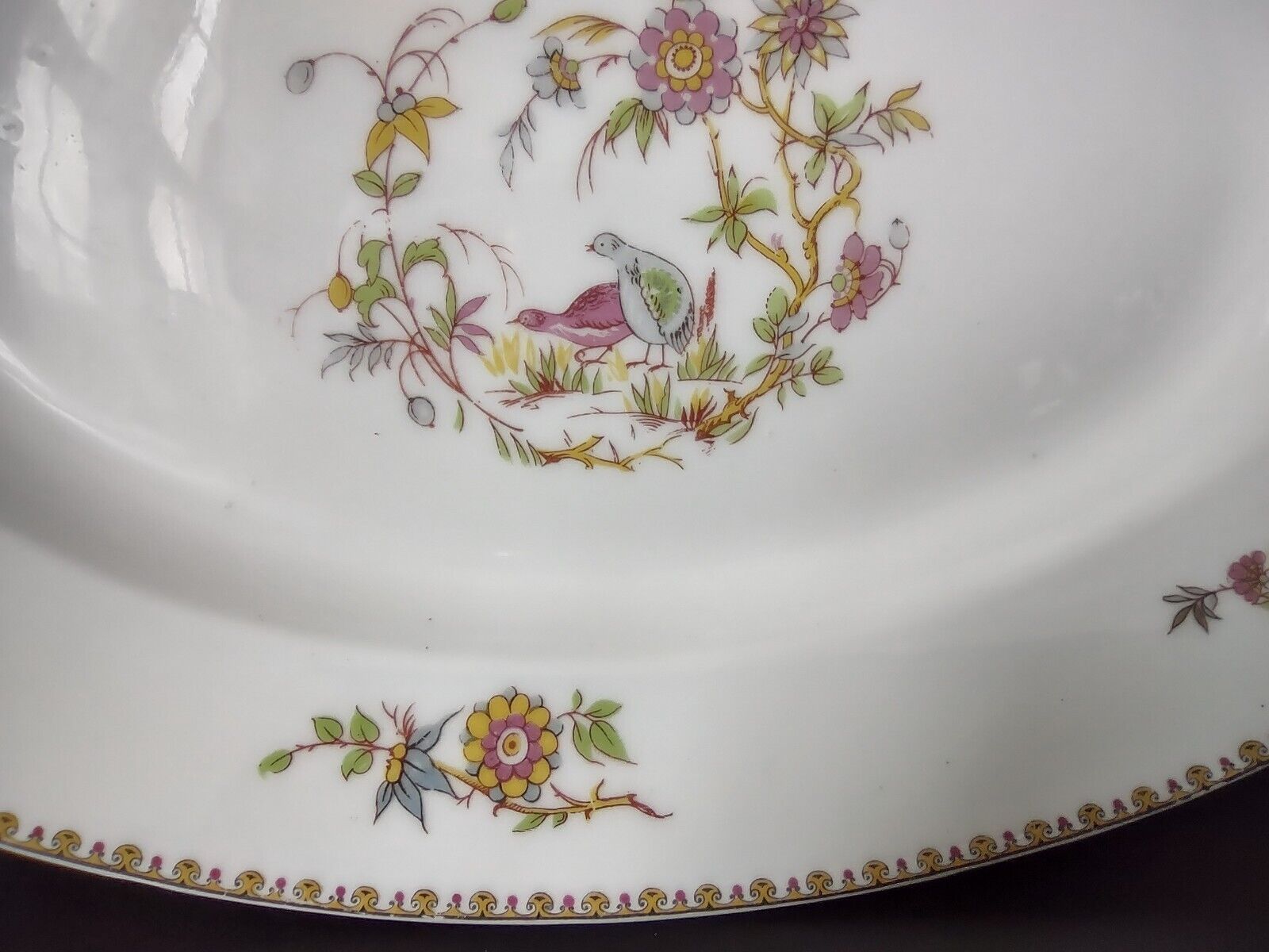 Haviland Limoges Old Abbey Rouen Spray Pheasant Serving Platter 13-1/2" (lot 347