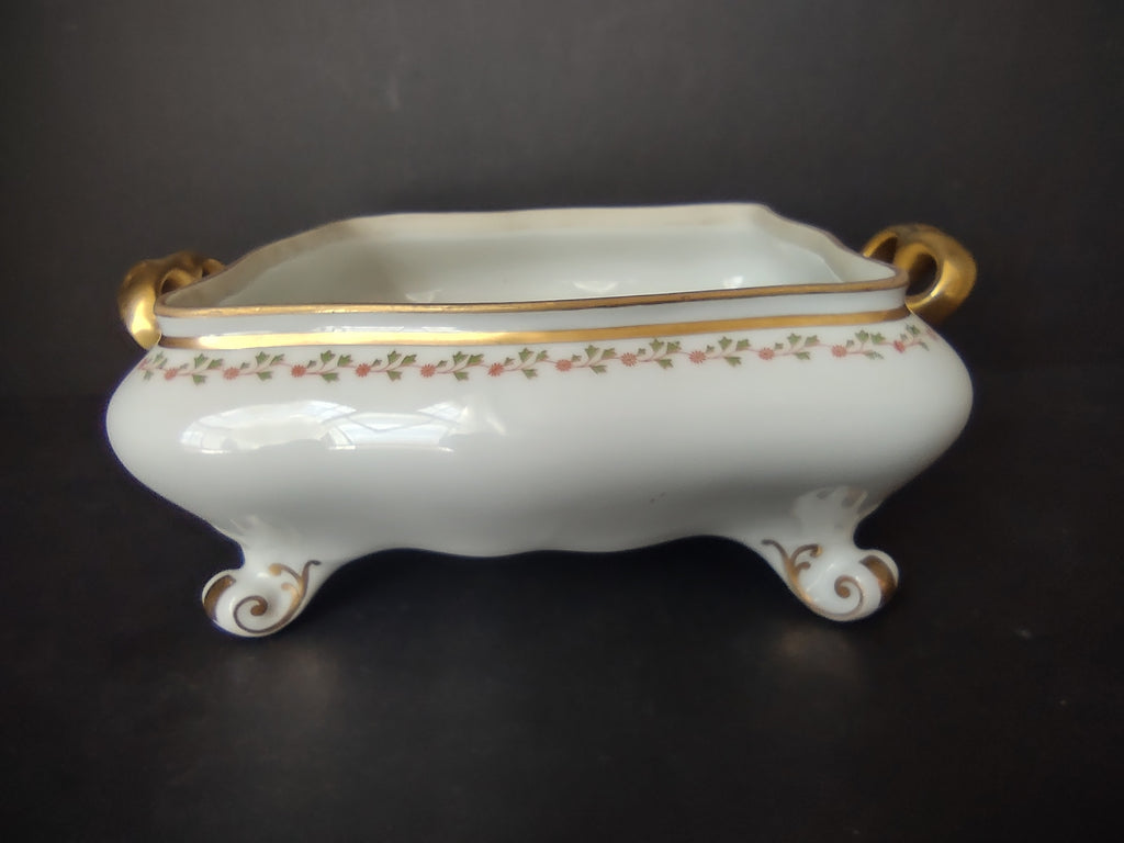 Old Abbey France Limoges Serving Dish NO LID Clover Gold Trim (lot 870)