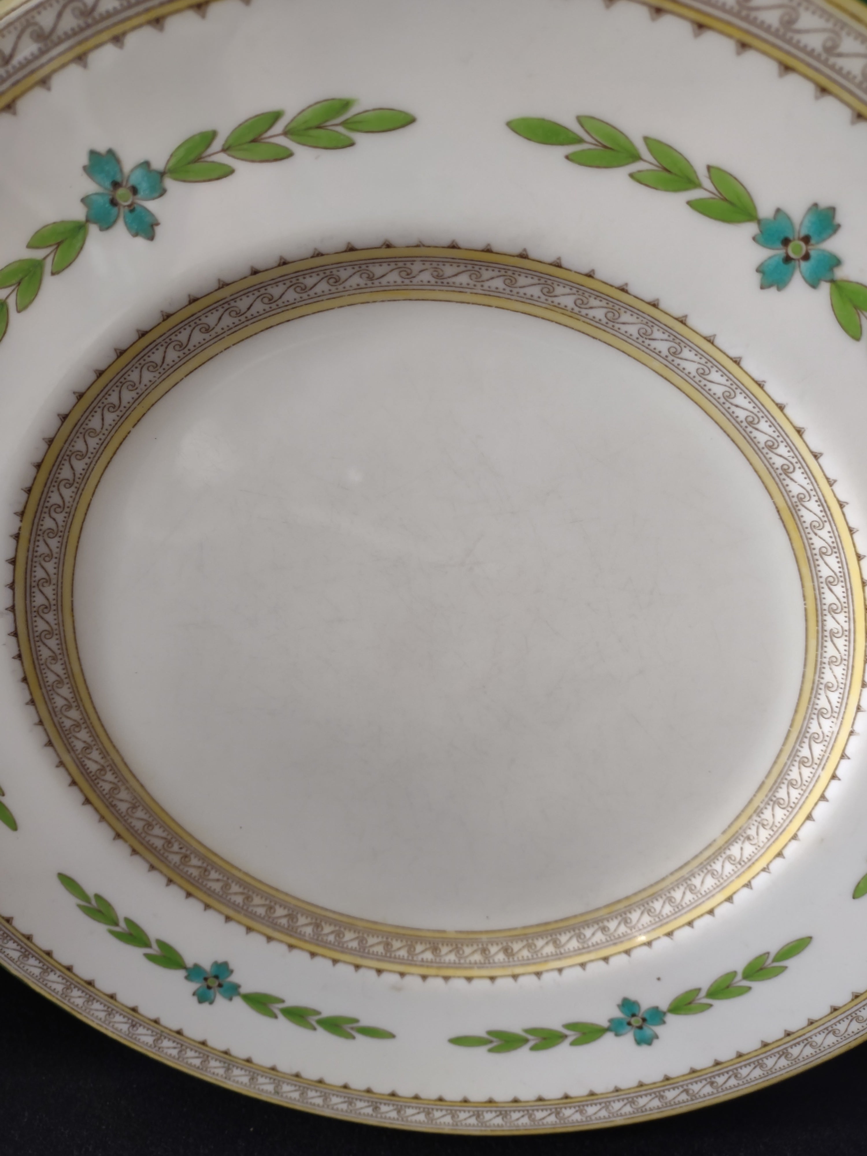 Vintage Minton Kent Dinner Plate Bone China Green Turquoise Brown (Lot 5456)