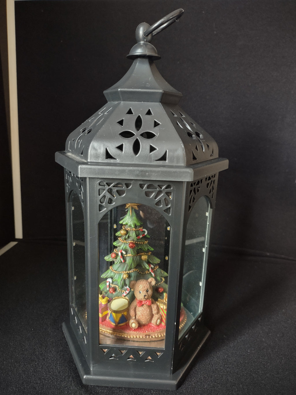 Vintage Christmas Light Up Lantern Tree Bear Battery Operated (lot 2414)
