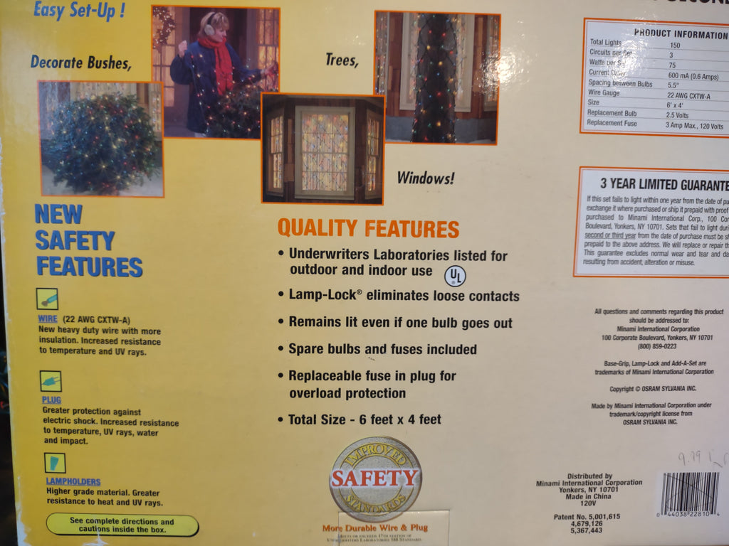 Christmas 150 Light Add-a-Set Net 6'x4' Sylvania Multi Color (lot 2418)