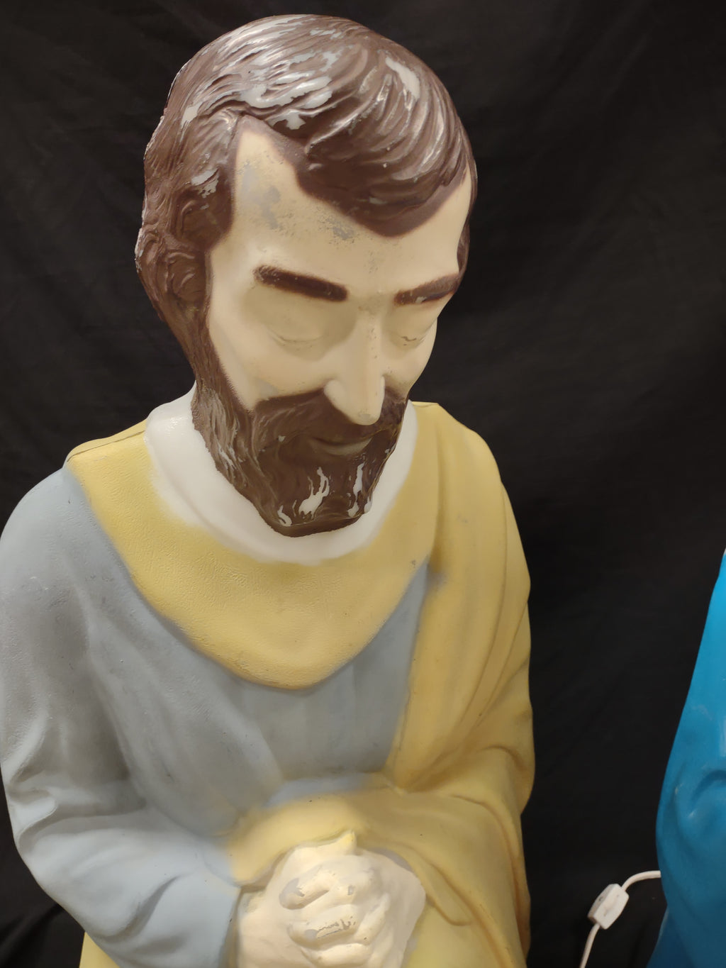 Vintage Christmas Nativity Mary Joseph Blow Mold Light Up (lot 1310)