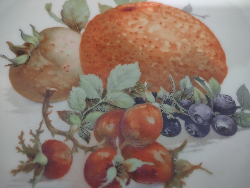 Collectible Plate Bavaria E&R Golden Crown Orchard Fake Orange Berry Fruit Design 7-3/4" # 128