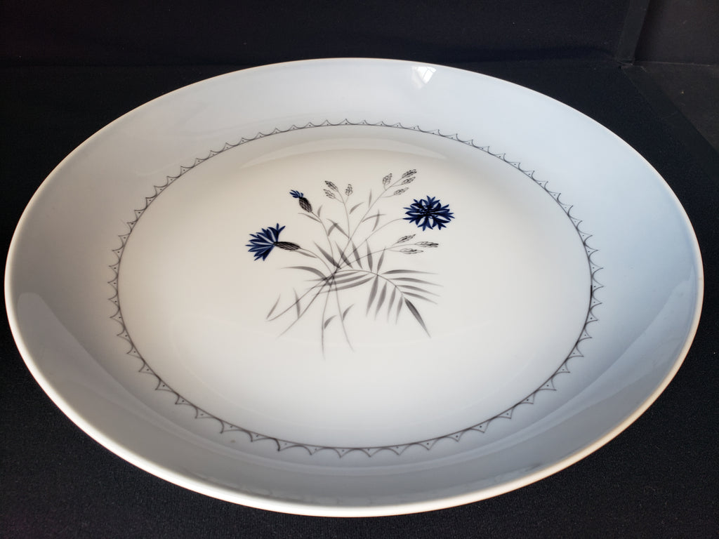 B & G Kyobenhavn Denmark Serving Platter Blue White Flower 12-1/2" (lot 2200)
