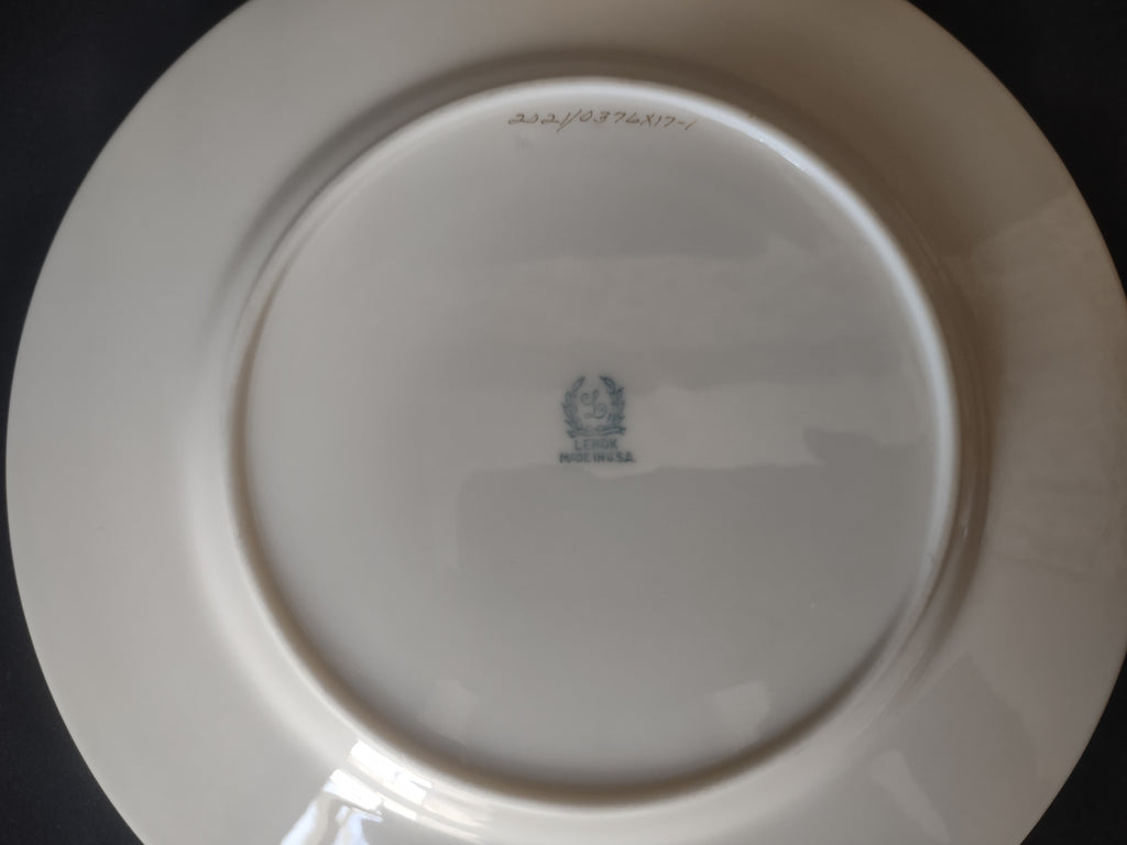Vintage Lenox Blue Rim Black Starr & Frost Gorham Dinner Plate (lot 1797)