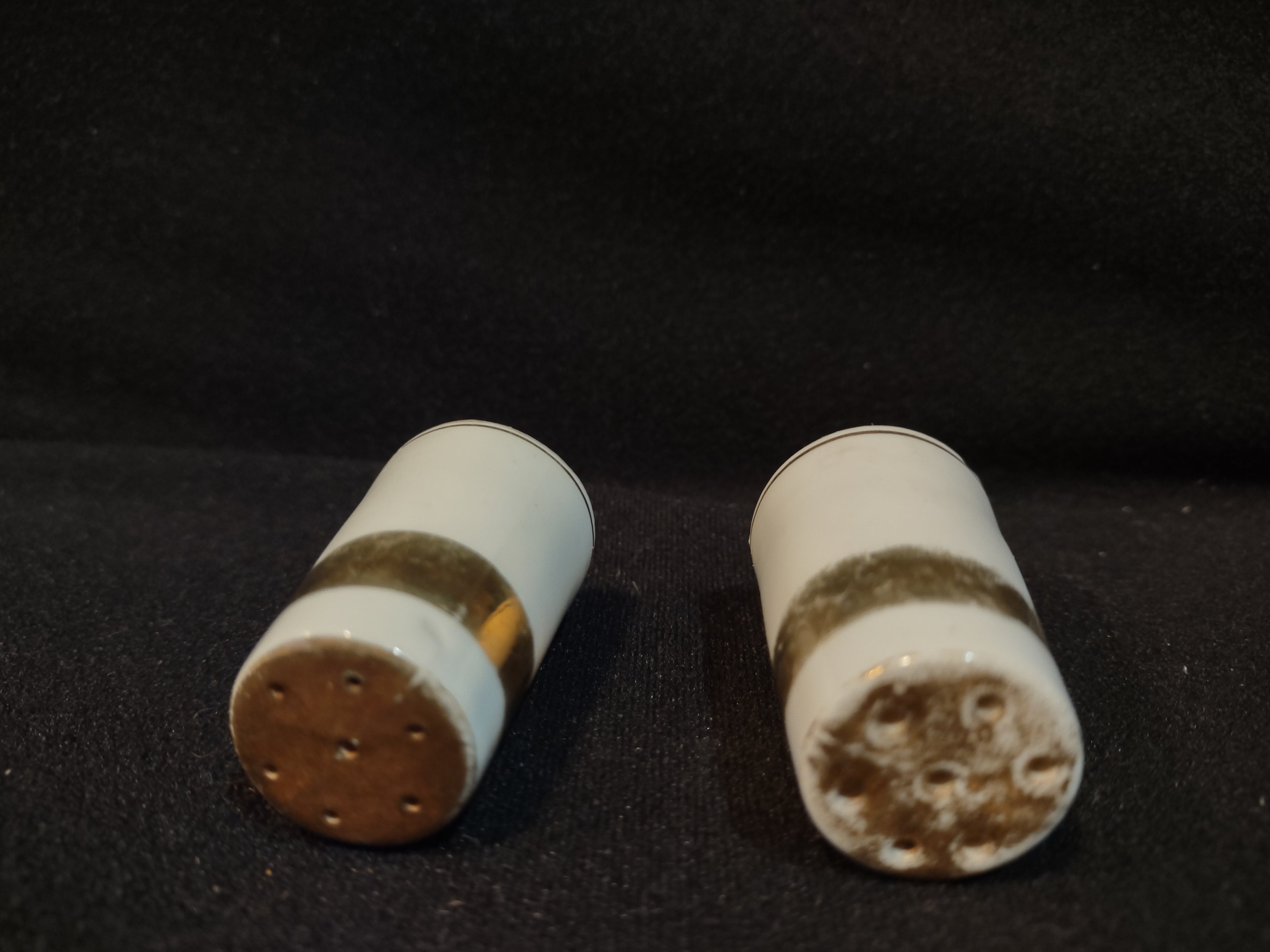 Vintage Salt and Pepper Shaker Japan White Golden (lot 5366)
