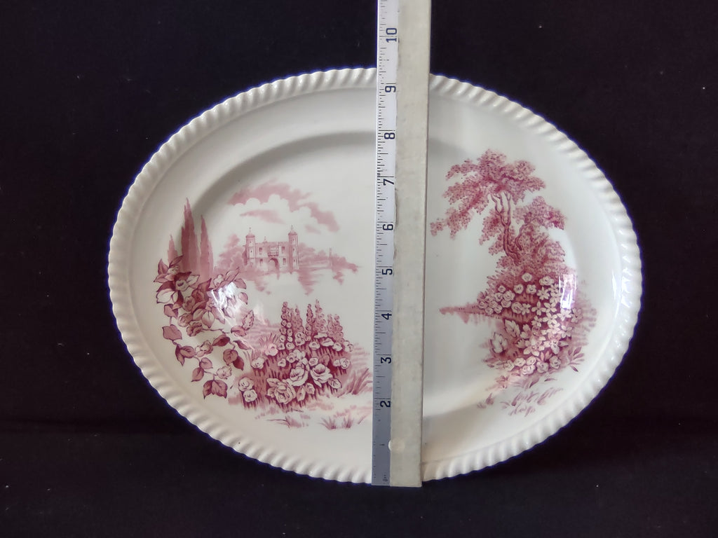 Vintage Castle On The Lake Johnson Serving Platter English Countryside (lot 5702