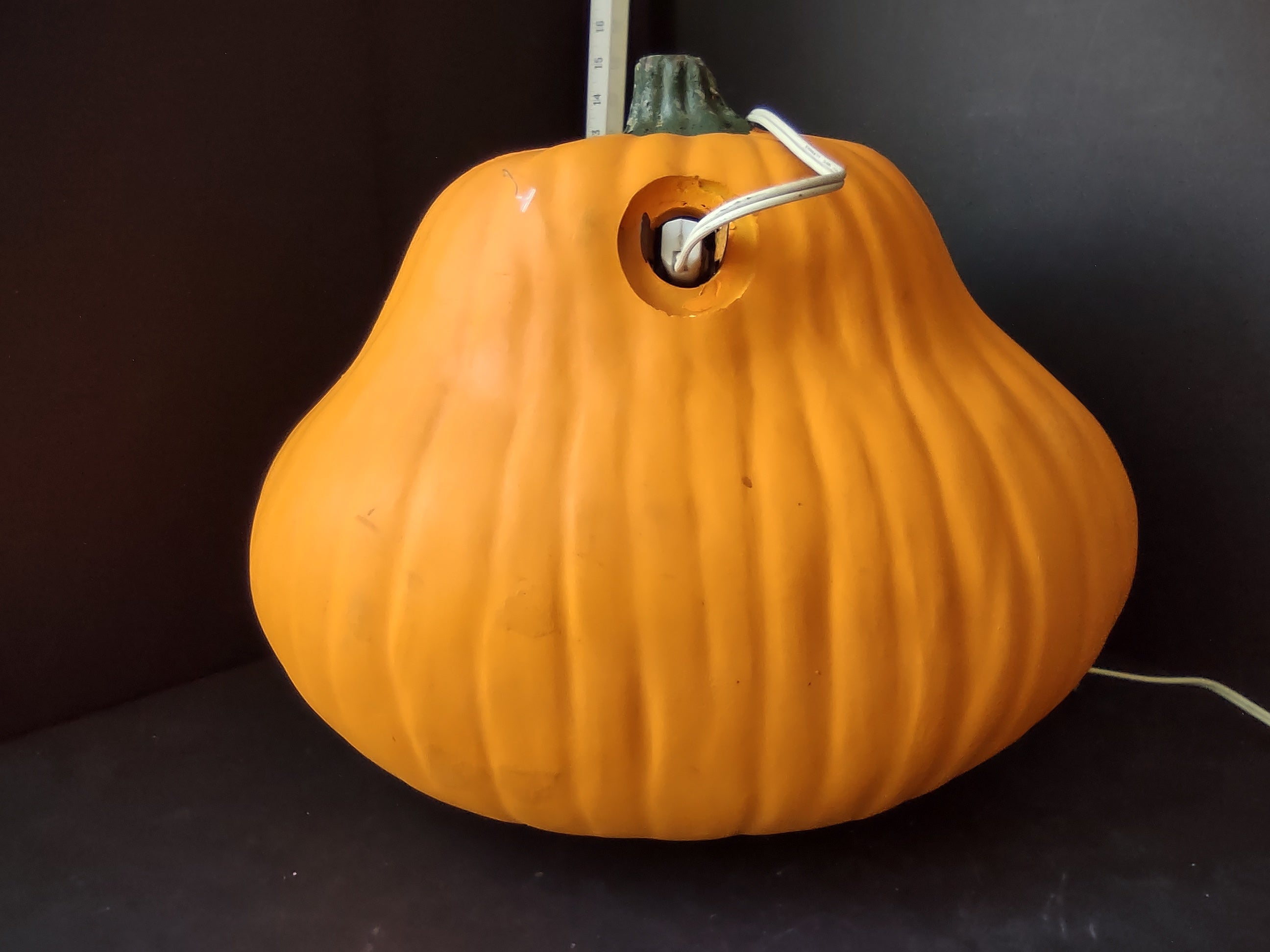 Large 12" Vintage Jack-O'-Lantern Foam Blow Mold Lighted Pumpkin (lot 3014j)