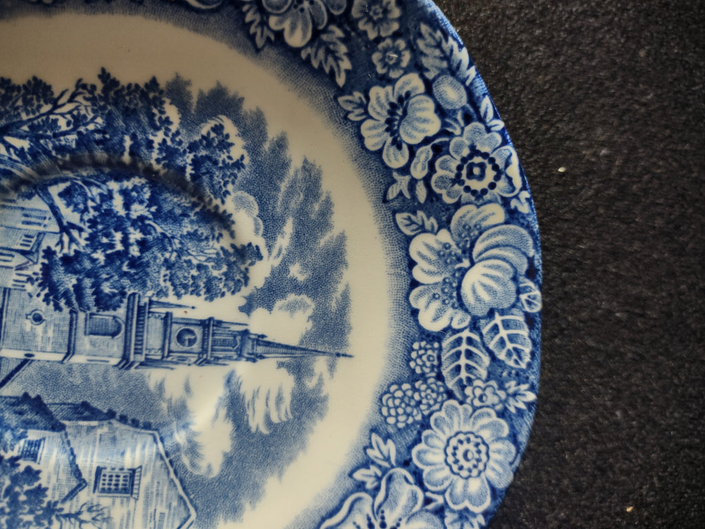Vintage Enoch Wedgwood Co Saucer Historic Colonial Scenes Liberty Blue (Lot 5580
